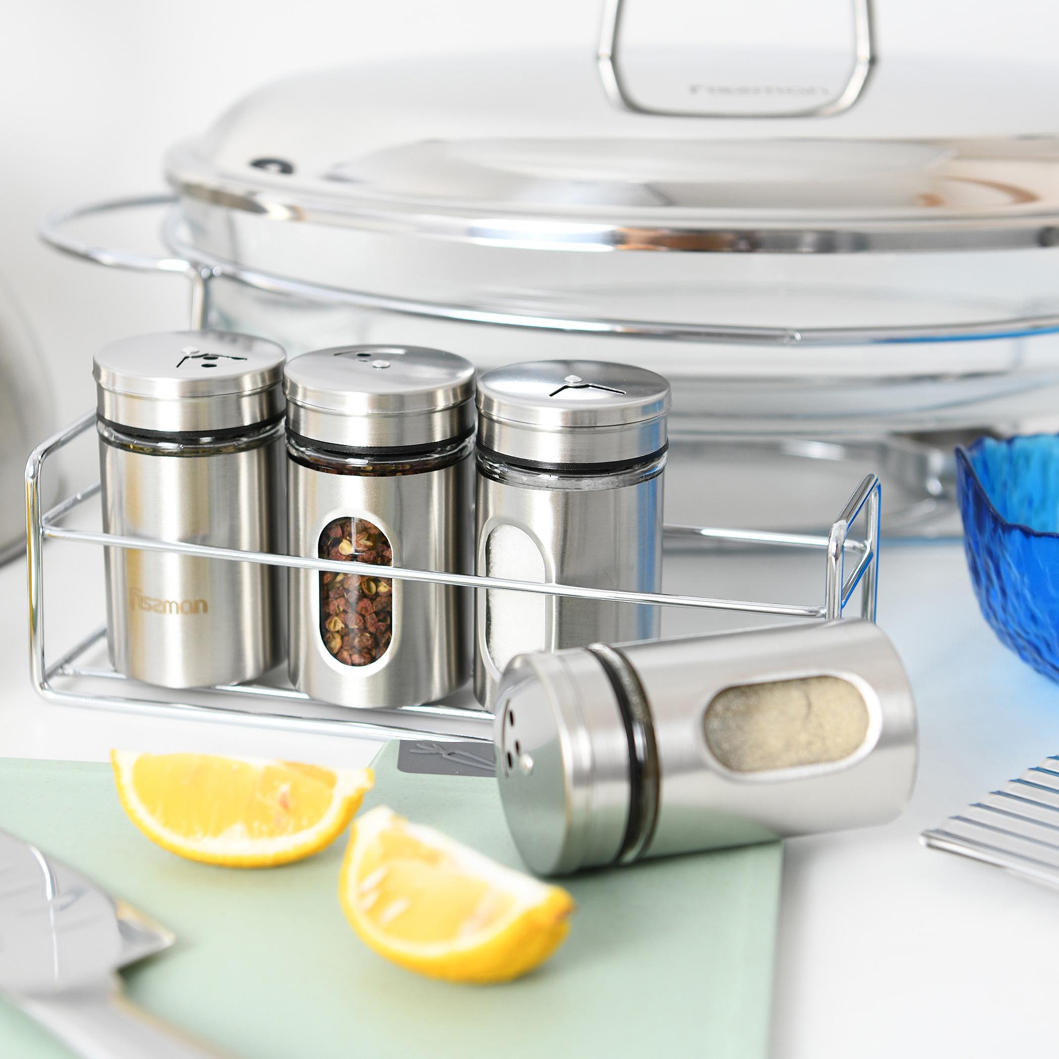 Fissman 5-Piece Salt and Pepper Shaker Set - 80 ml-household-kitchen-foodstorage-spiceracksandjars-image-5