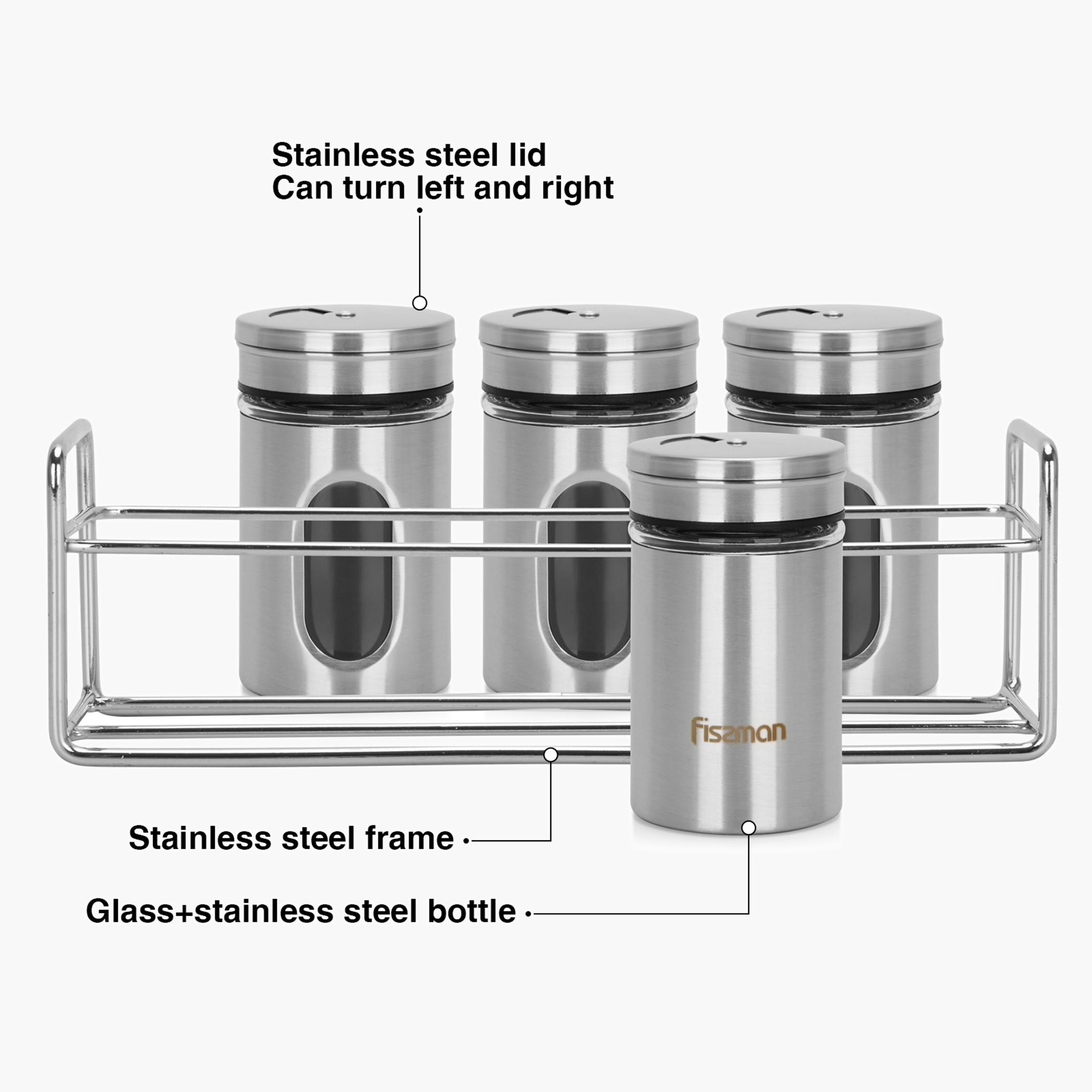 Fissman 5-Piece Salt and Pepper Shaker Set - 80 ml-household-kitchen-foodstorage-spiceracksandjars-image-7