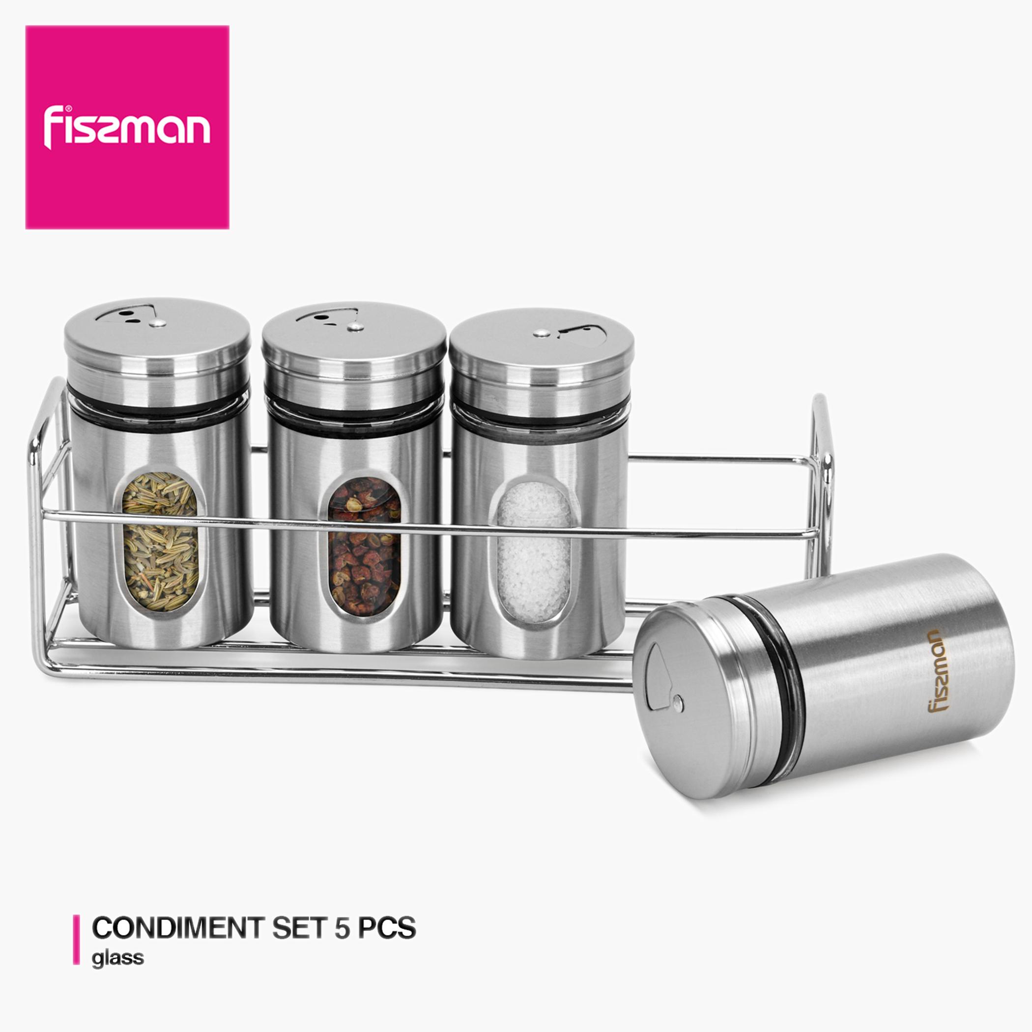Fissman 5-Piece Salt and Pepper Shaker Set - 80 ml-household-kitchen-foodstorage-spiceracksandjars-image-9