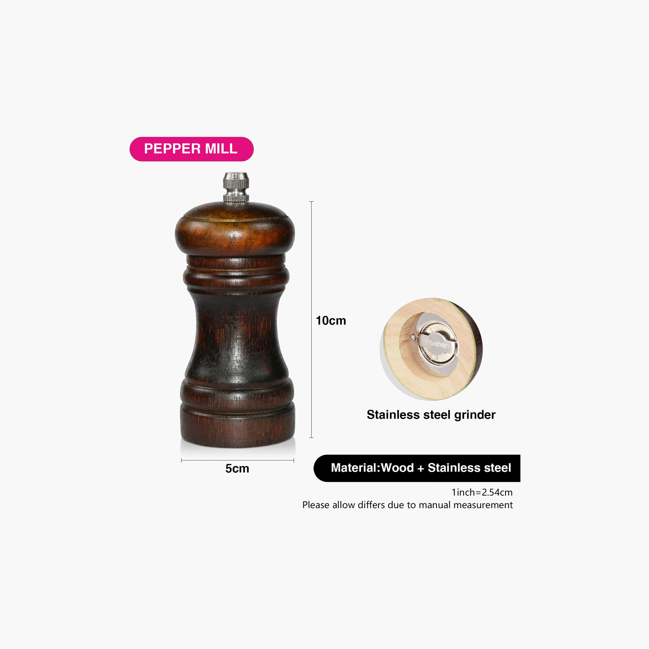مطحنة ملح وفلفل خشبية شكل برج من فيسمان-household-kitchen-foodstorage-saltandpeppershakers-image-2