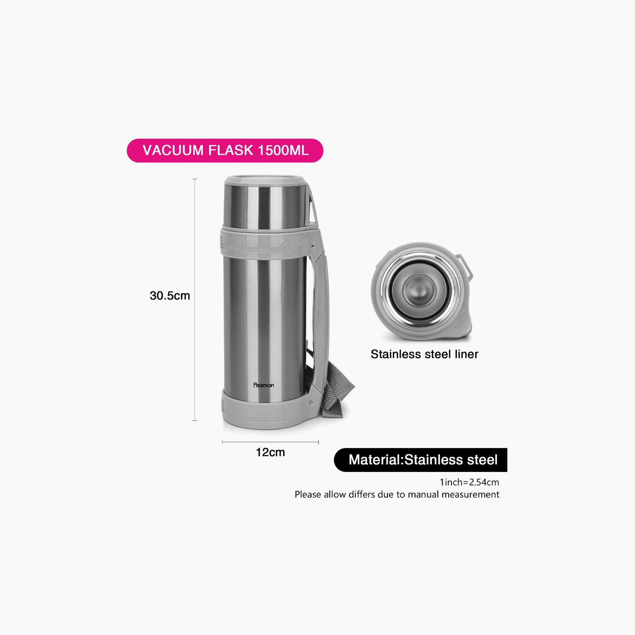 Double Wall Stainless Steel Vacuum Flask - 1.5 L-household-dining-teaandcoffee-vacuumflaskscoffeeandteapots-image-6