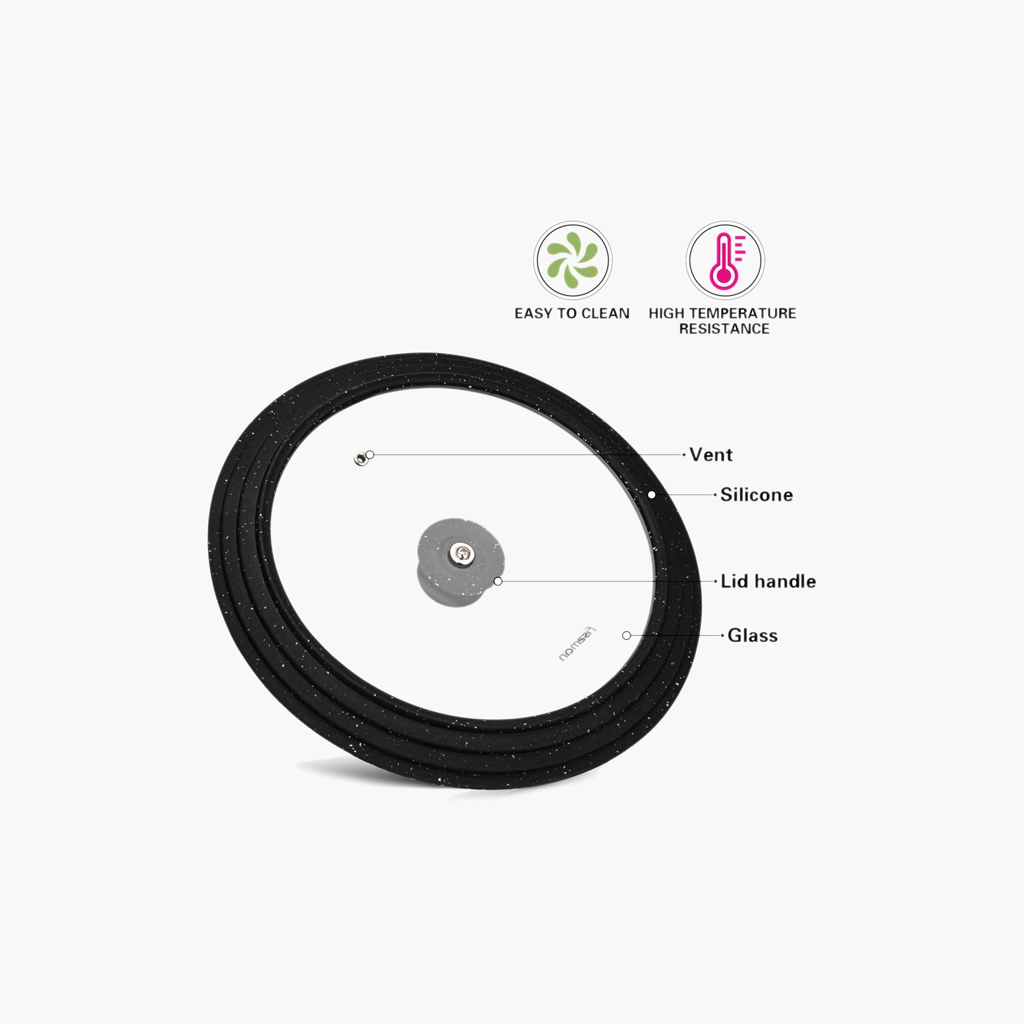 Glass Lid with Silicone Rim - 30 cms-household-kitchen-kitchentoolsandutensils-foodpreparationtools-image-6
