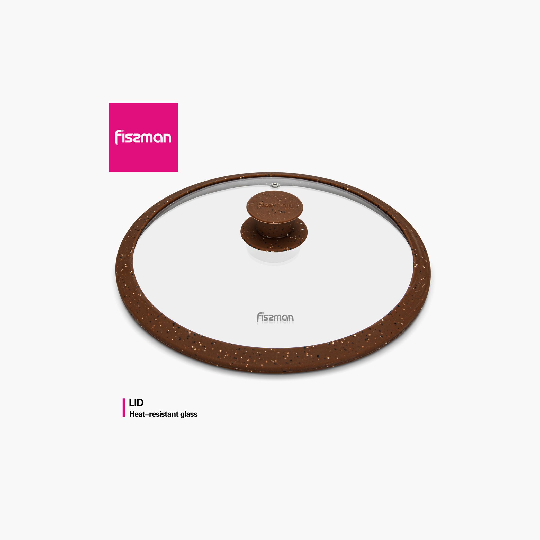 غطاء زجاجي بحافة سيليكون رخامية من فيسمان - 24 سم-household-kitchen-cookware-potsandpans-image-3