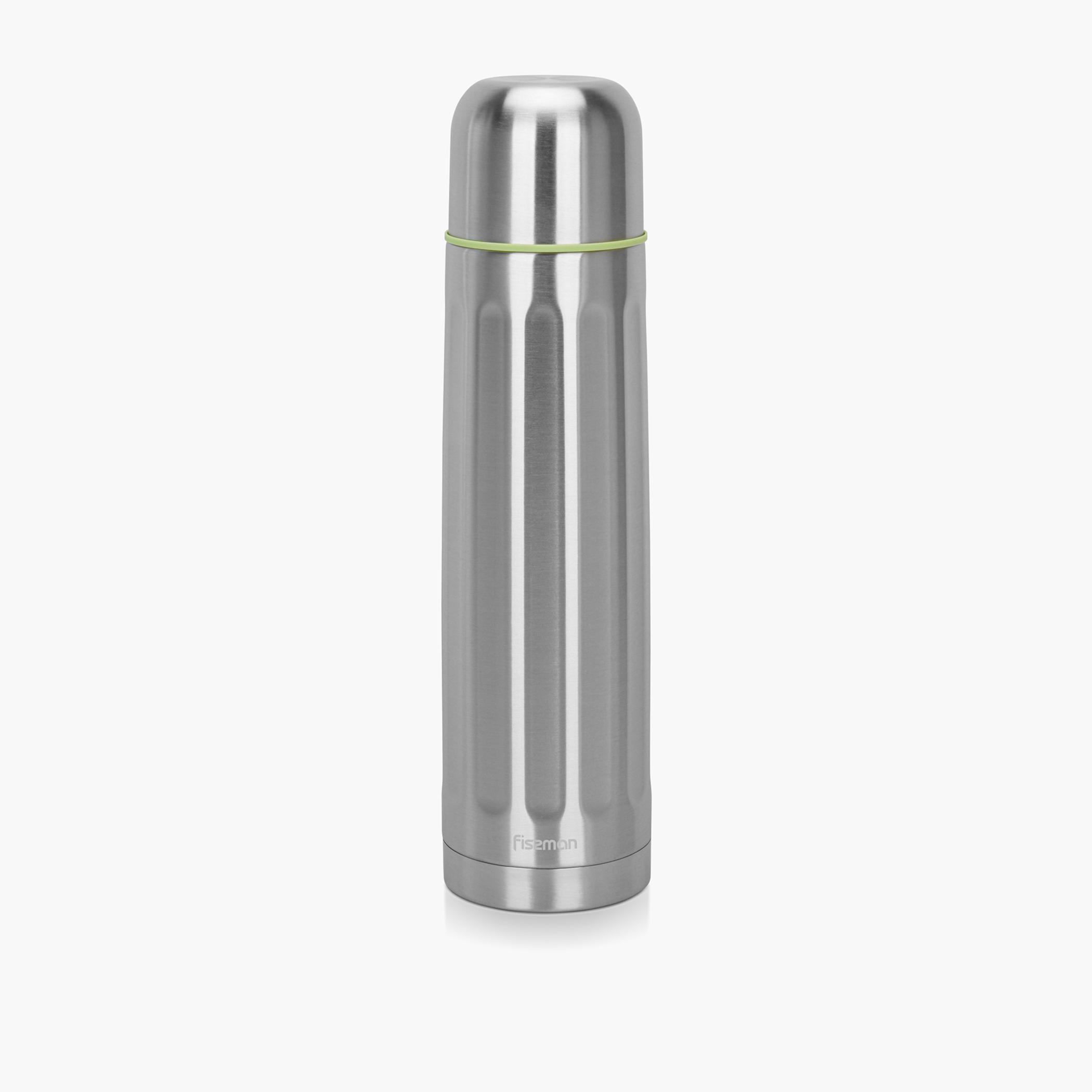 Solid Stainless Steel Double Wall Vacuum Flask - 1 L-household-dining-teaandcoffee-vacuumflaskscoffeeandteapots-image-1