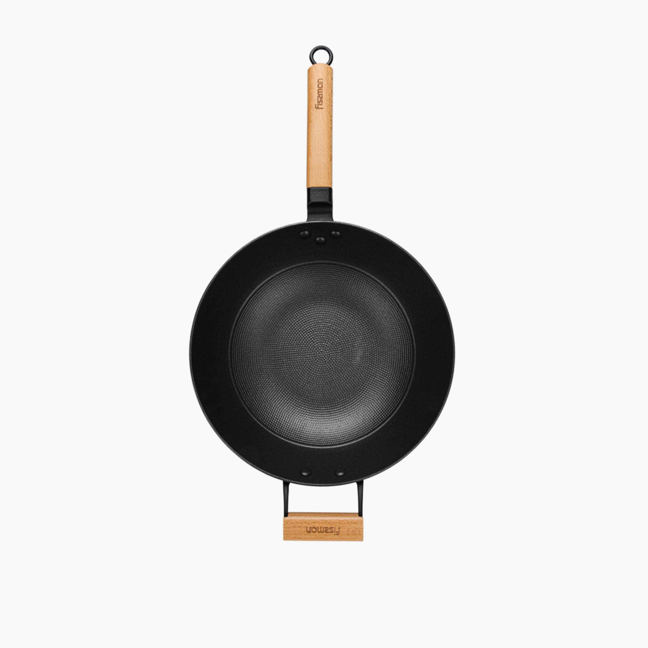 Iron Wok Pan with Handle and Glass Lid - 4 L-household-kitchen-cookware-potsandpans-image-5