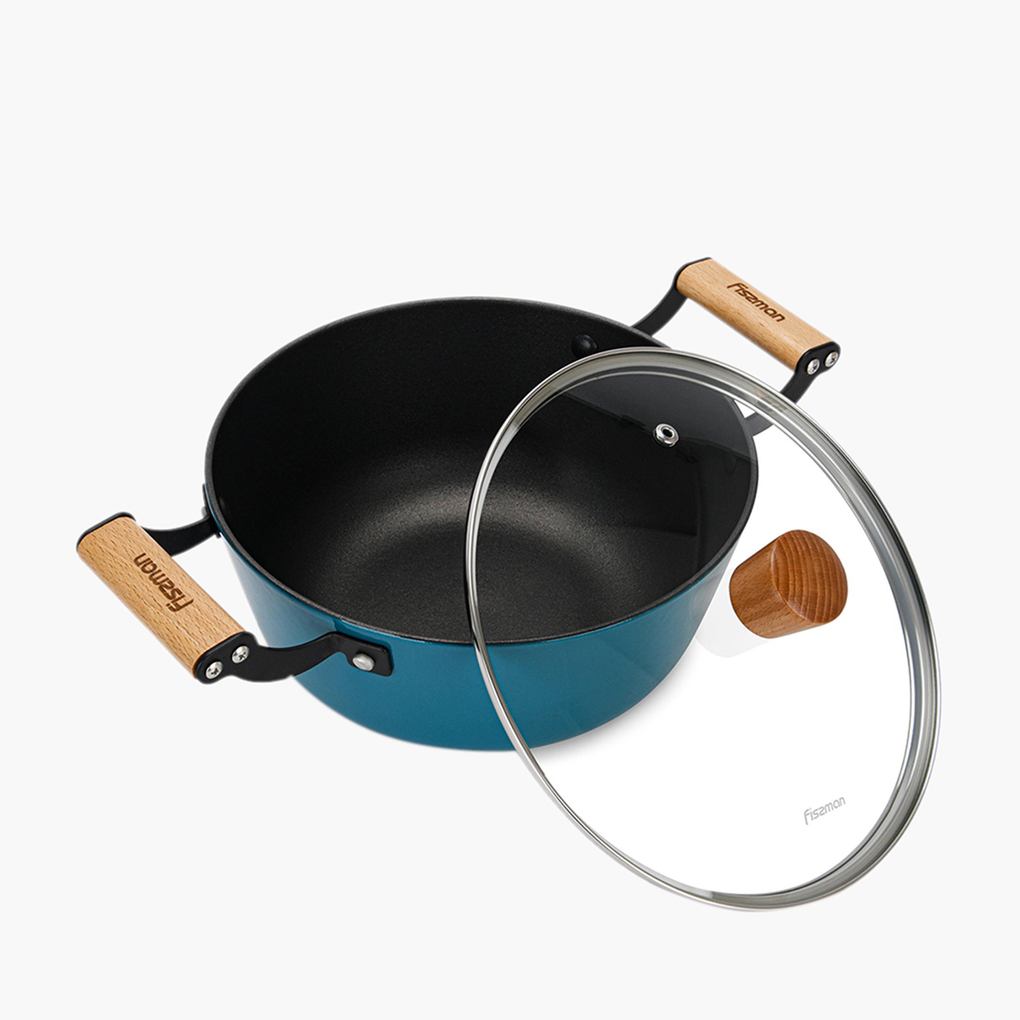 قدر مرق حديد زهر مع غطاء زجاجي من فيسمان-household-kitchen-cookware-potsandpans-image-3