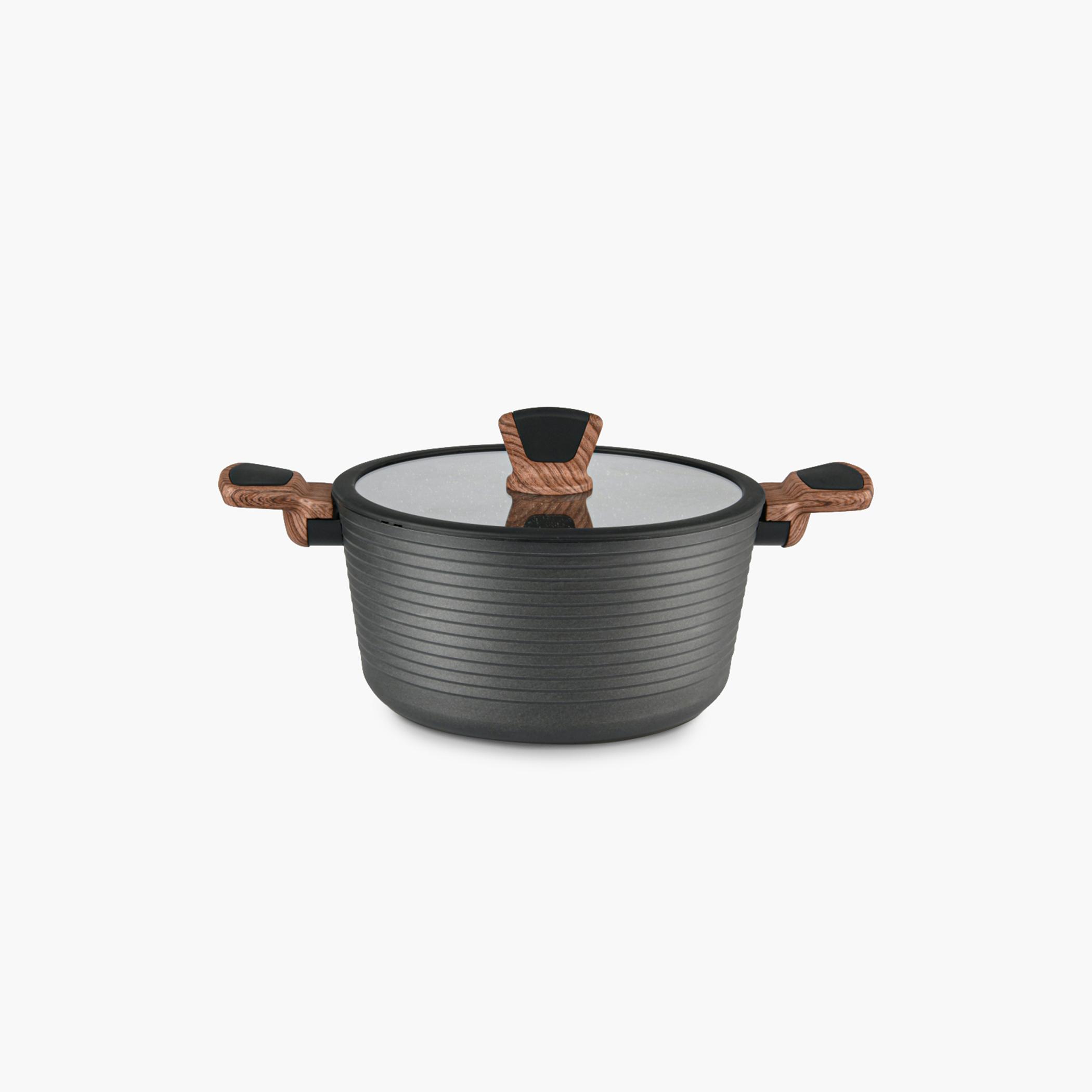 قدر طهي غير لاصق من الألومنيوم مع غطاء زجاجي دايموند من فيسمان-household-kitchen-cookware-potsandpans-image-1
