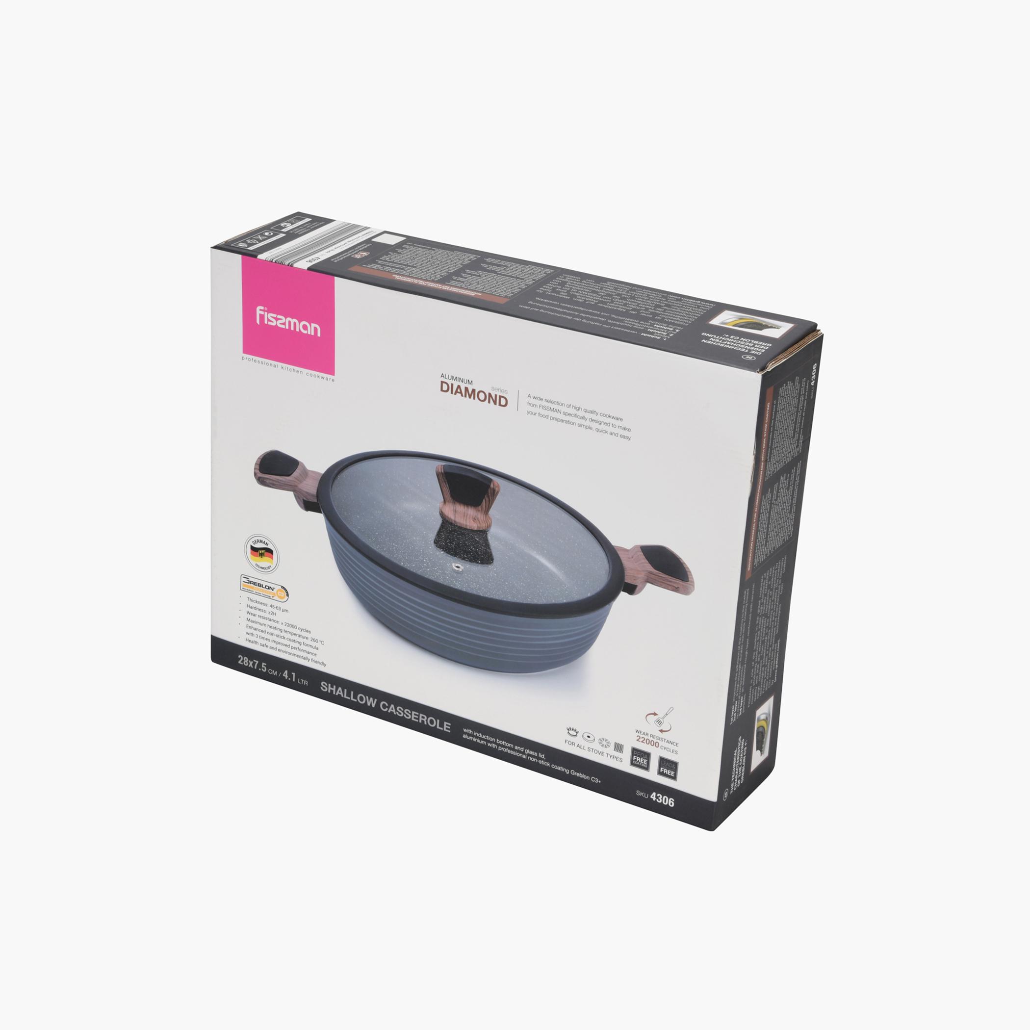 كسرولة مسطحة بغطاء زجاجي دايموند من فيسمان - 28 لتر-household-kitchen-cookware-potsandpans-image-10