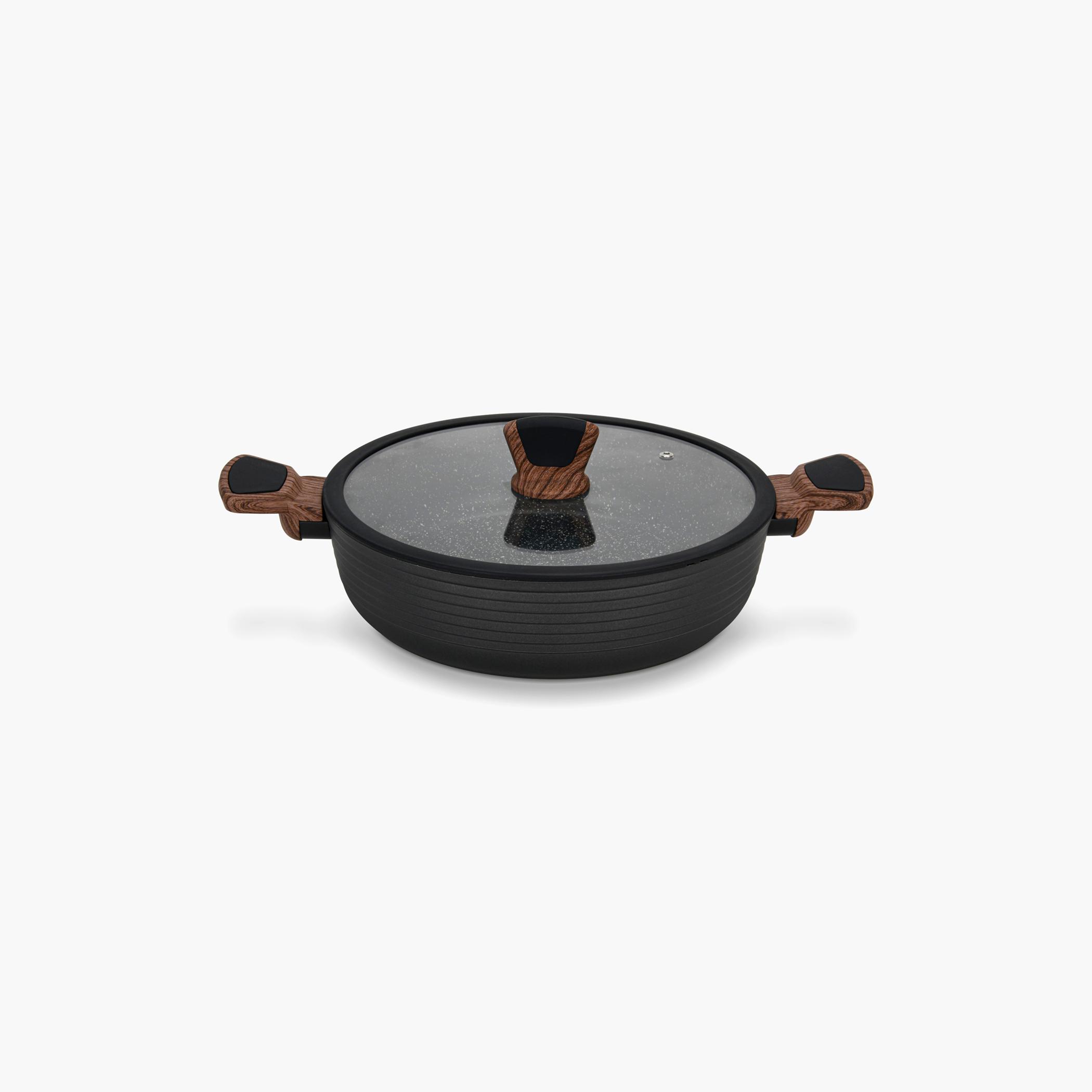 كسرولة مسطحة بغطاء زجاجي دايموند من فيسمان - 28 لتر-household-kitchen-cookware-potsandpans-image-1