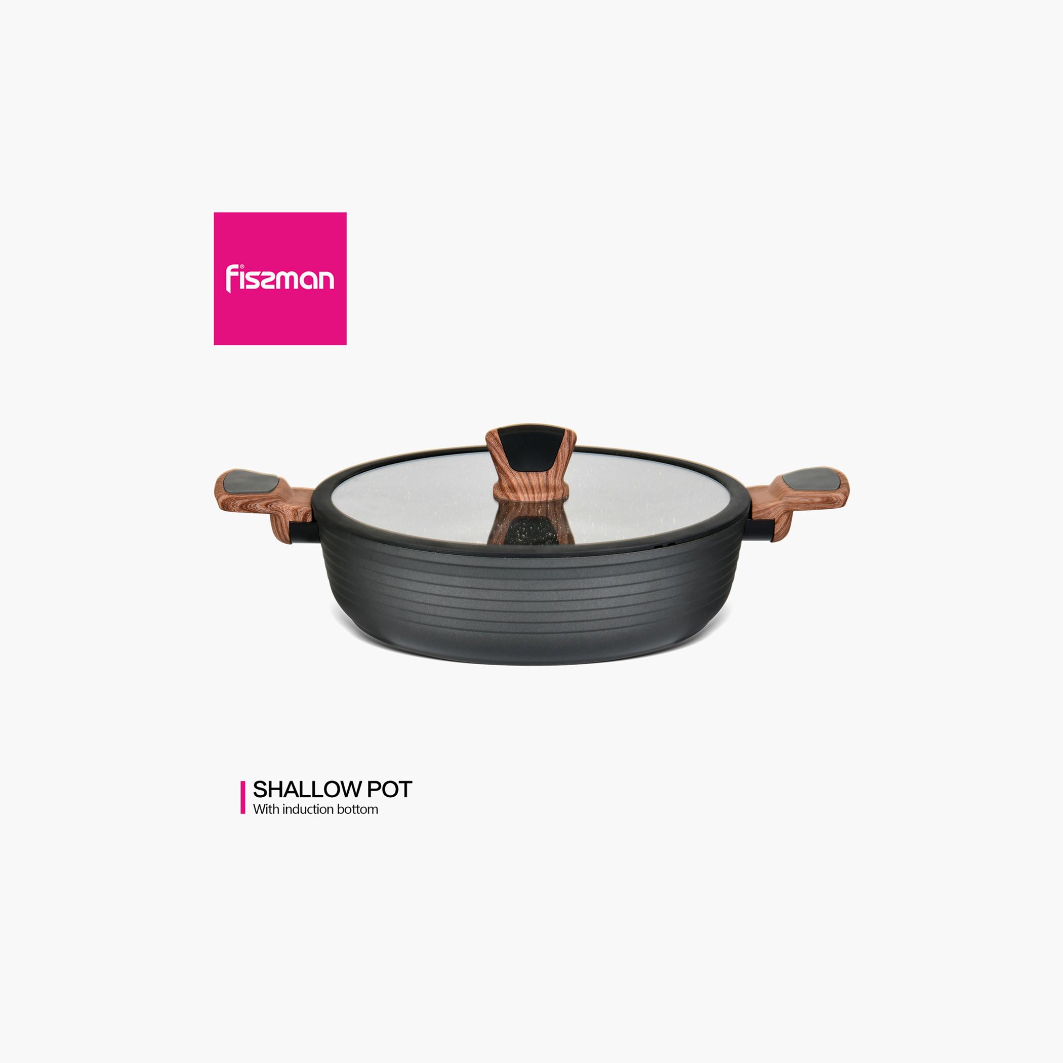 كسرولة مسطحة بغطاء زجاجي دايموند من فيسمان - 28 لتر-household-kitchen-cookware-potsandpans-image-2