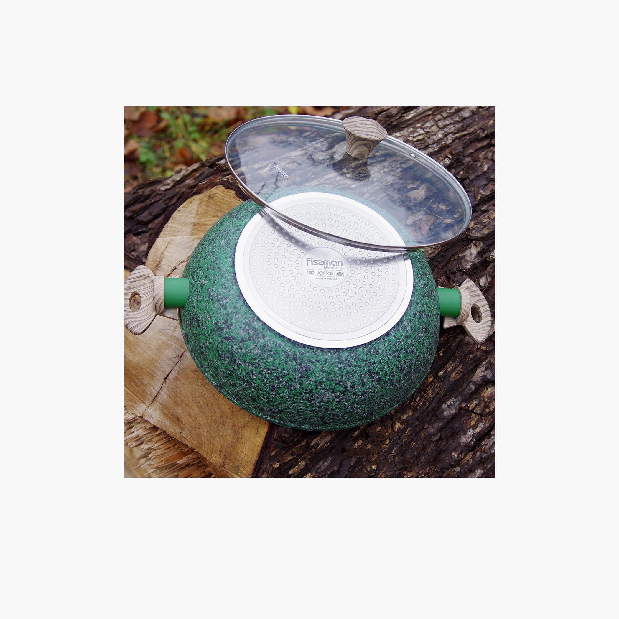 Malachite Series Aluminium Wok with Lid - 30x9 cm-household-kitchen-cookware-cookwareandsets-image-4