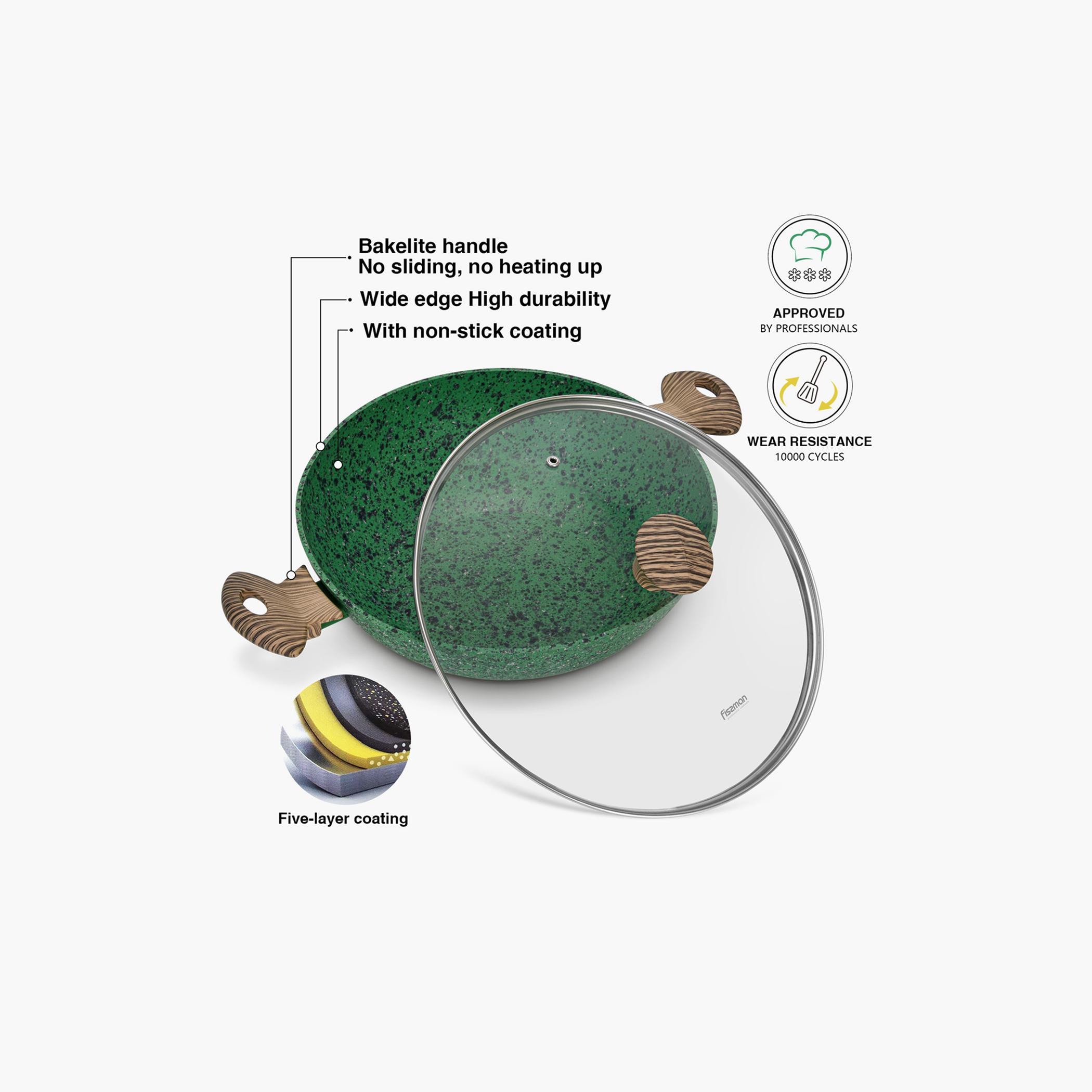 Malachite Series Aluminium Wok with Lid - 30x9 cm-household-kitchen-cookware-cookwareandsets-image-6