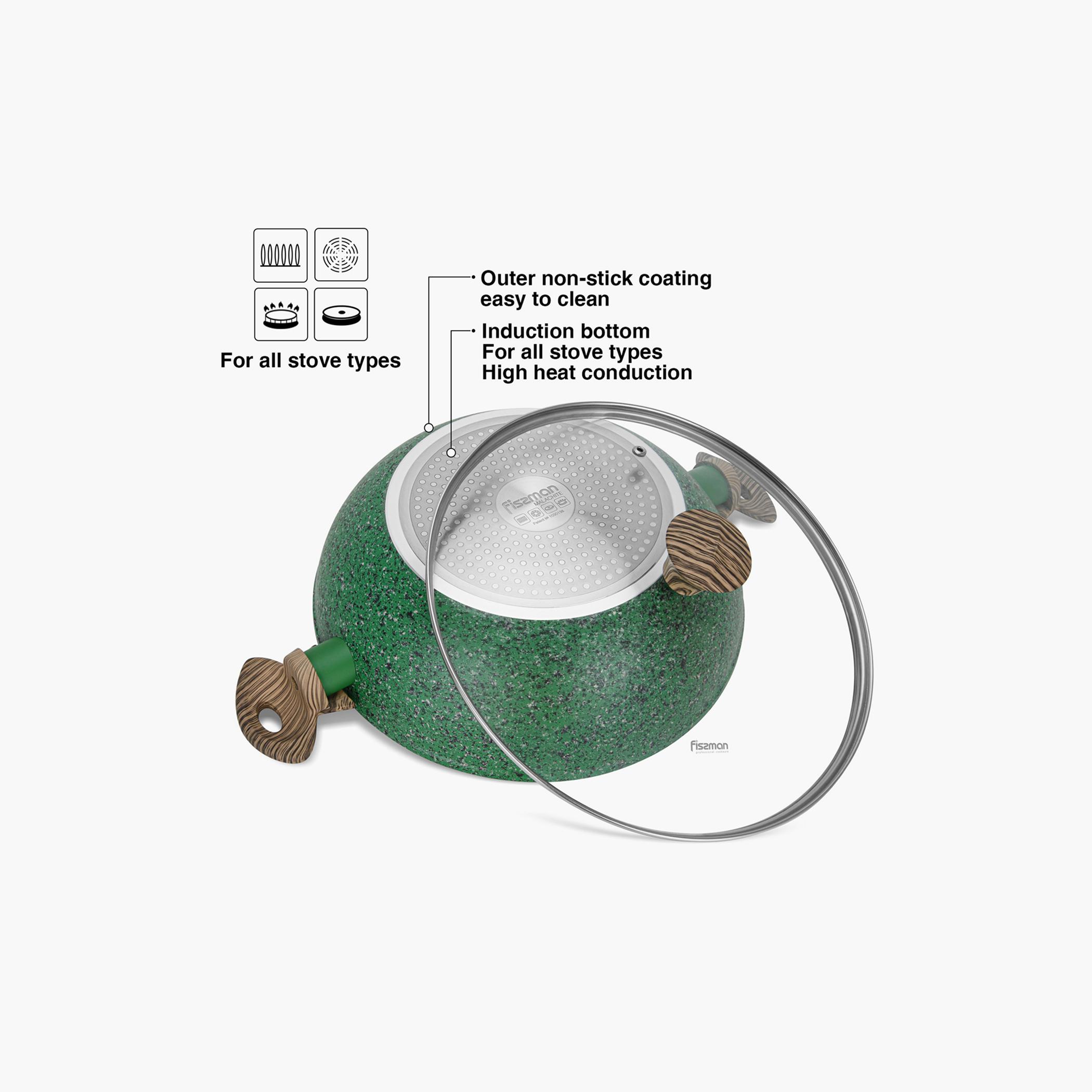 Malachite Series Aluminium Wok with Lid - 30x9 cm-household-kitchen-cookware-cookwareandsets-image-7