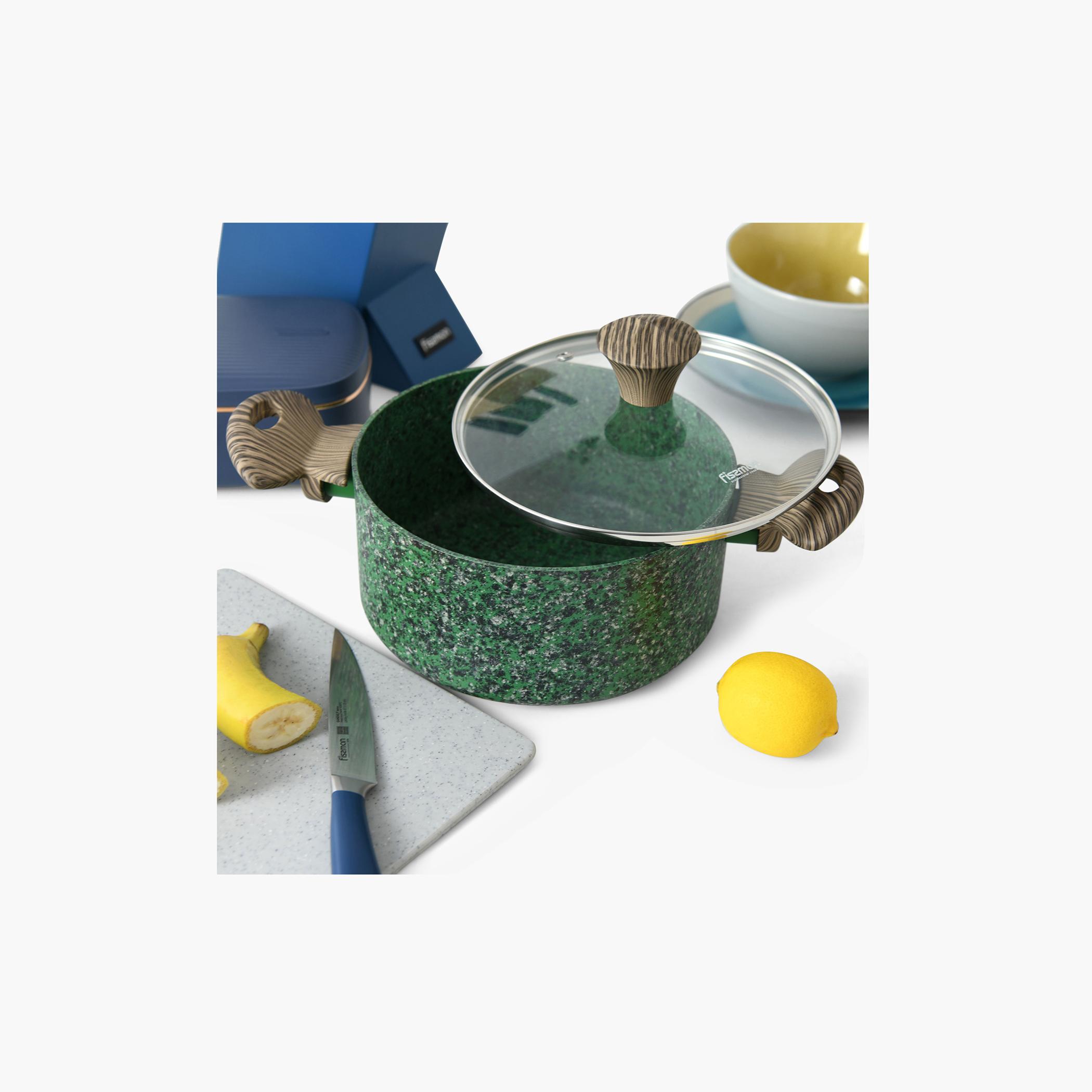 قدر ألمونيوم وملاكيت غير لاصق مع غطاء زجاجي من فيسمان - 2.7 لتر-household-kitchen-cookware-potsandpans-image-3