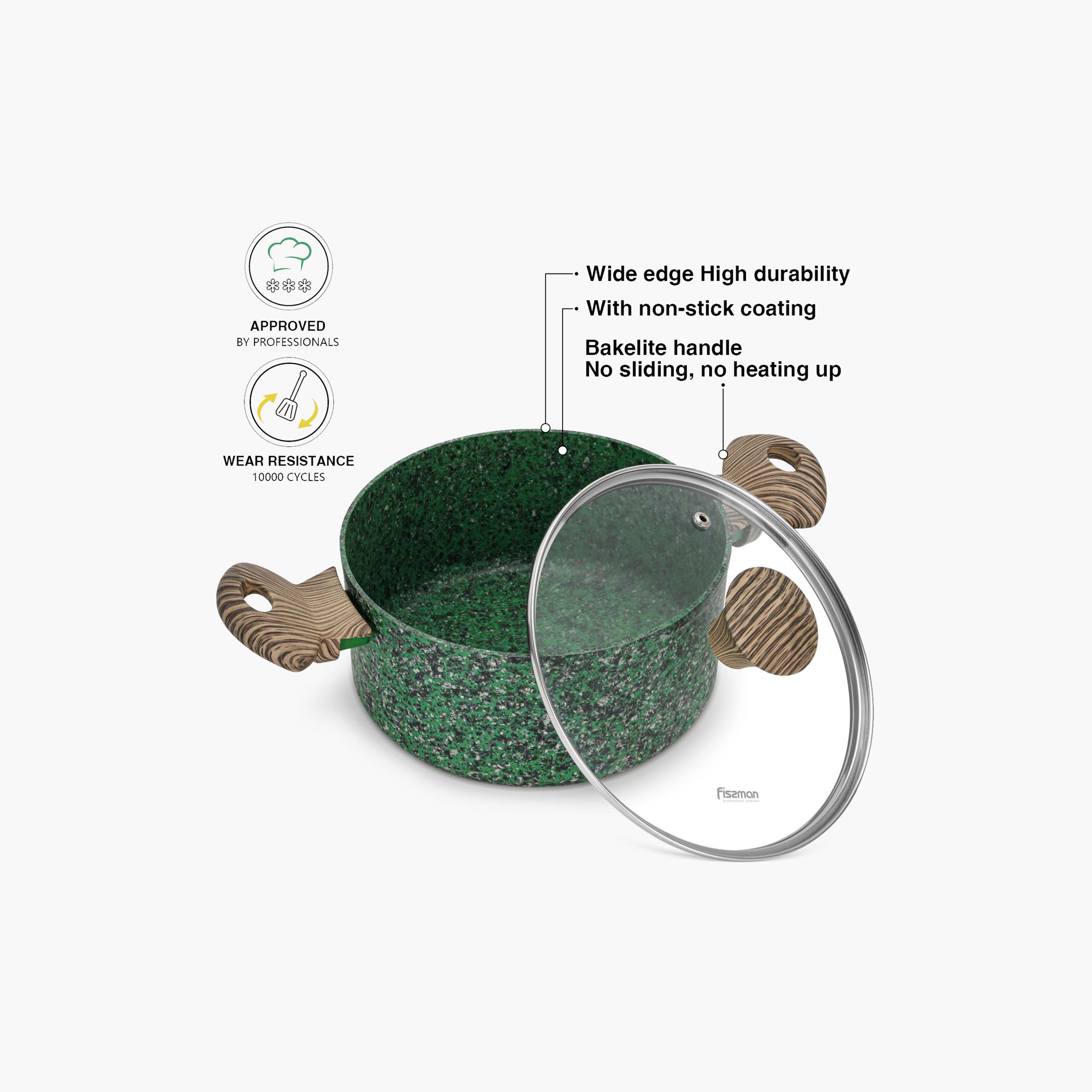 قدر ألمونيوم وملاكيت غير لاصق مع غطاء زجاجي من فيسمان - 2.7 لتر-household-kitchen-cookware-potsandpans-image-5