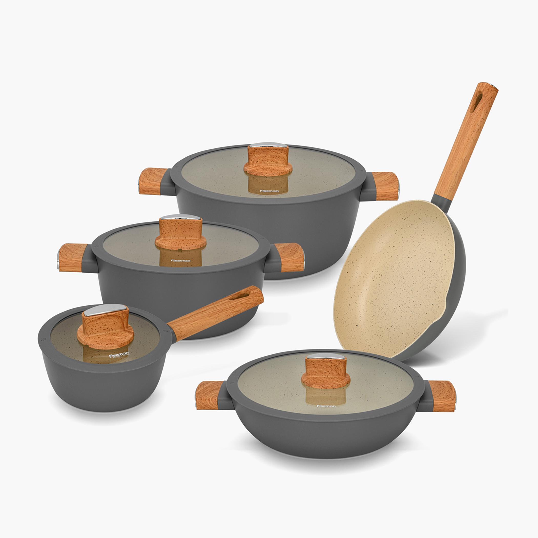 مجموعة أواني طهي ألومنيوم غير لاصقة 9 قطع آريا من فيسمان-household-kitchen-cookware-cookwareandsets-image-1
