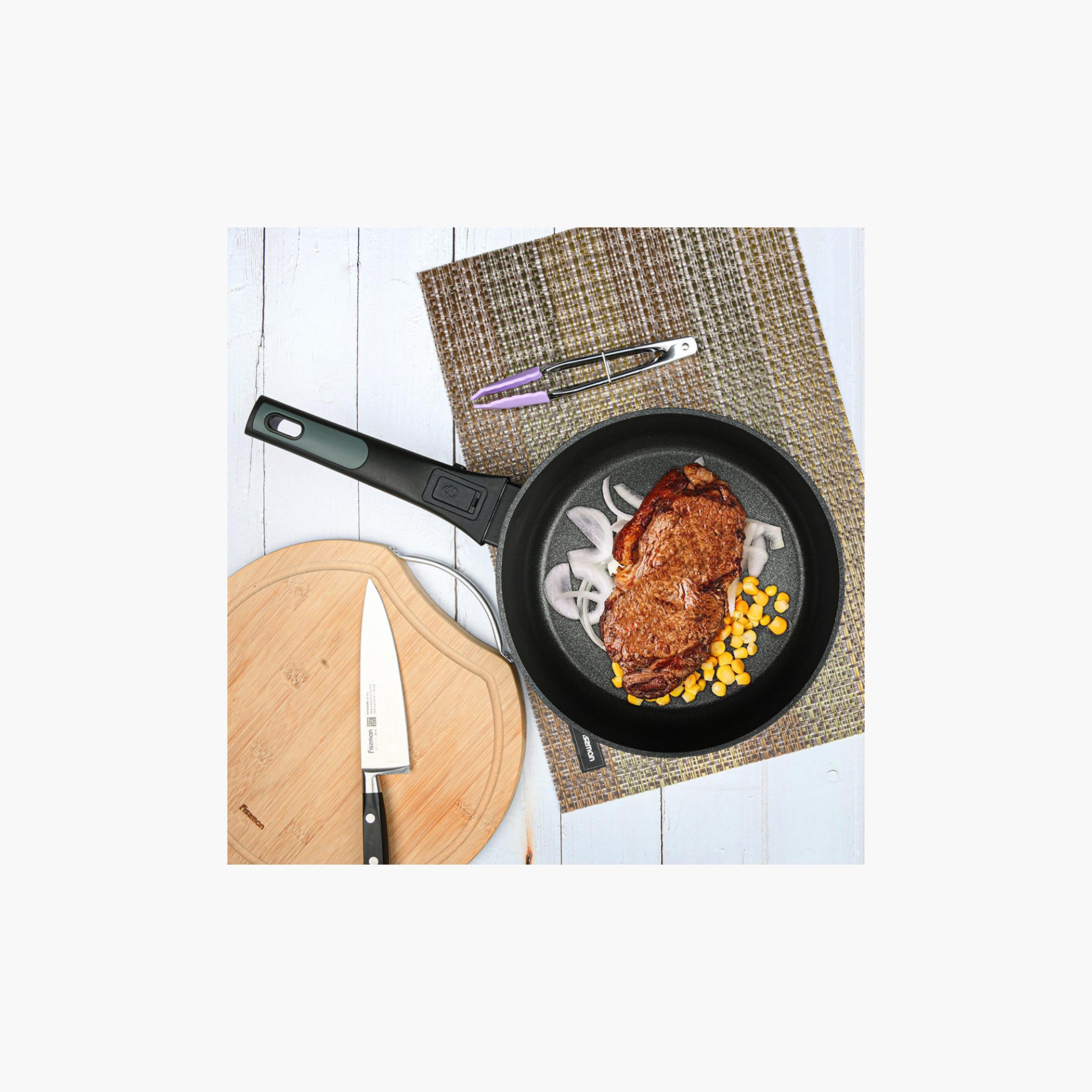 مقلاة ألومنيوم عميقة غير لاصقة مع غطاء زجاجي بريليانت من فيسمان - 28 سم-household-kitchen-cookware-potsandpans-image-4