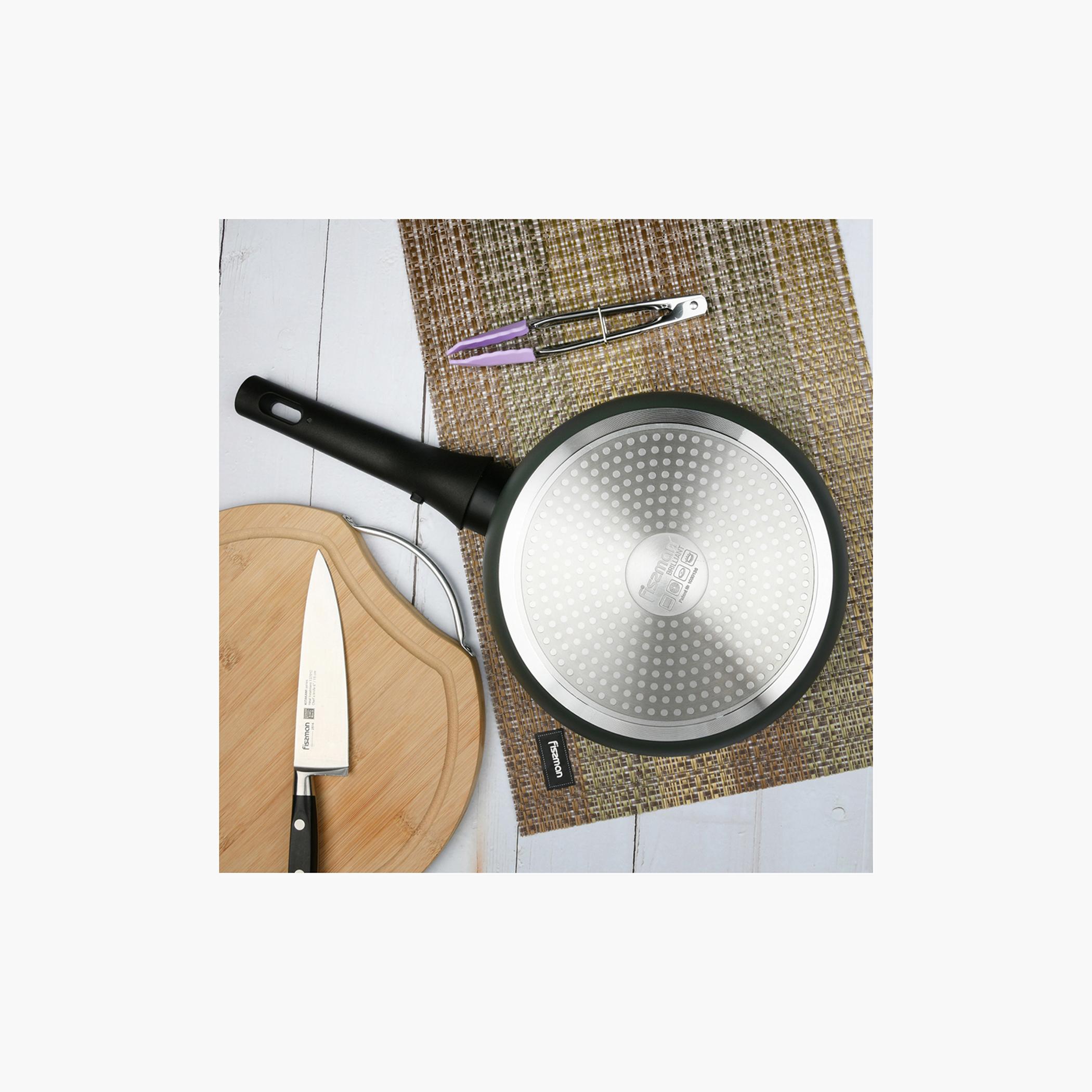 مقلاة ألومنيوم عميقة غير لاصقة مع غطاء زجاجي بريليانت من فيسمان - 28 سم-household-kitchen-cookware-potsandpans-image-5