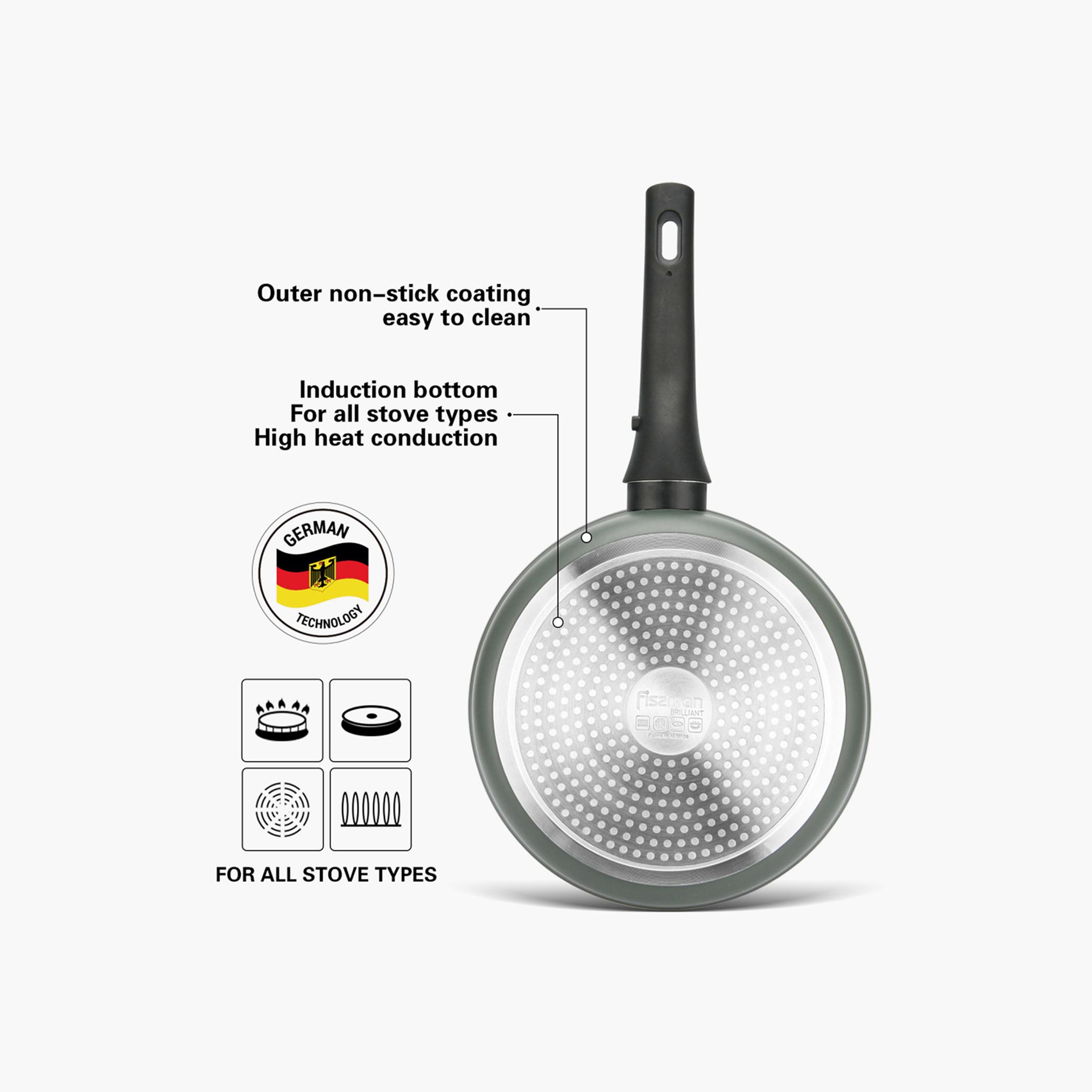 مقلاة ألومنيوم عميقة غير لاصقة مع غطاء زجاجي بريليانت من فيسمان - 28 سم-household-kitchen-cookware-potsandpans-image-6