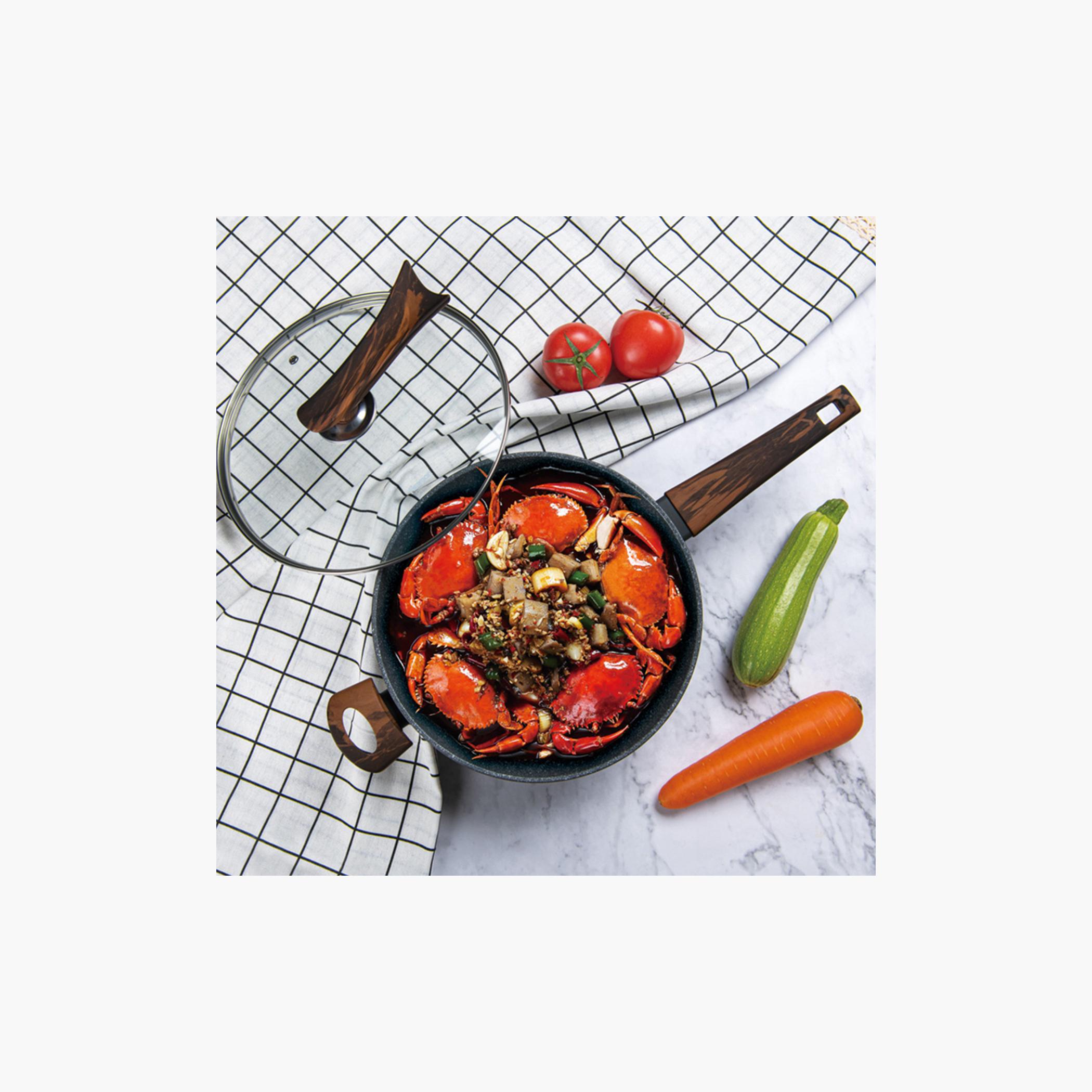 Fissman Capella Series Aluminum Non-Stick Wok with Glass Lid - 3.5 L-household-kitchen-cookware-potsandpans-image-1