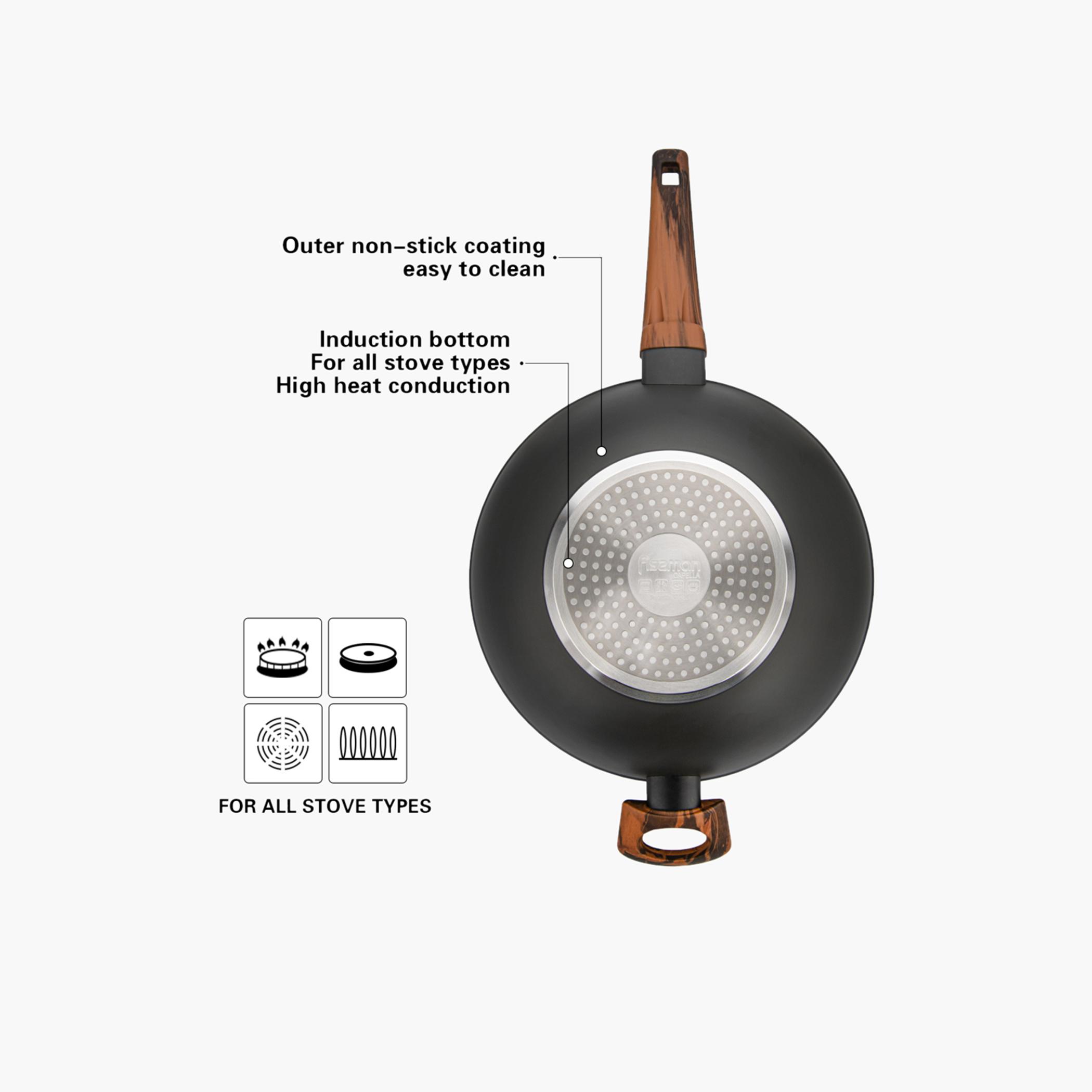 Fissman Capella Series Aluminum Non-Stick Wok with Glass Lid - 3.5 L-household-kitchen-cookware-potsandpans-image-6