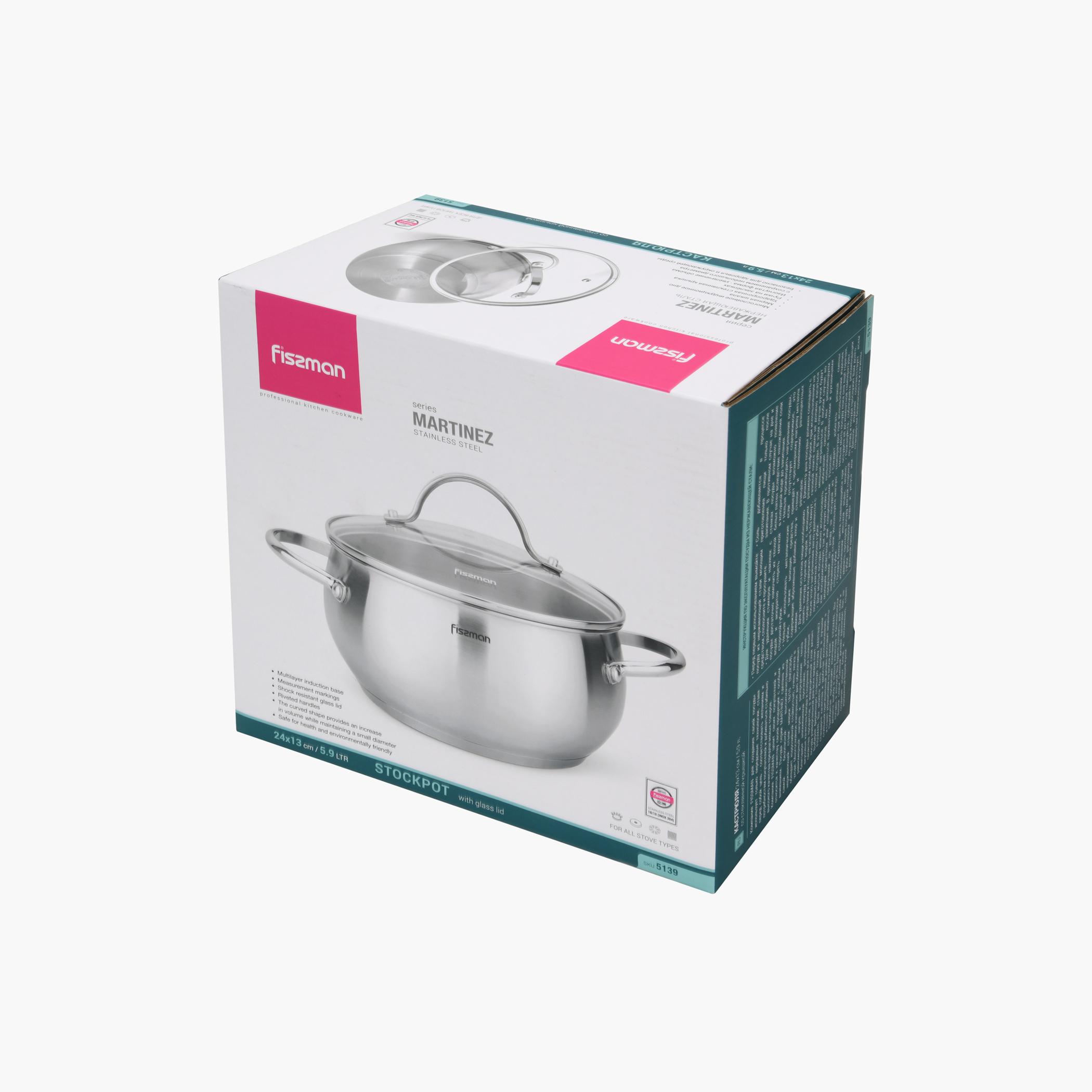 Martinez Series Stockpot with Glass Lid - 5.9 L-household-kitchen-cookware-potsandpans-image-3