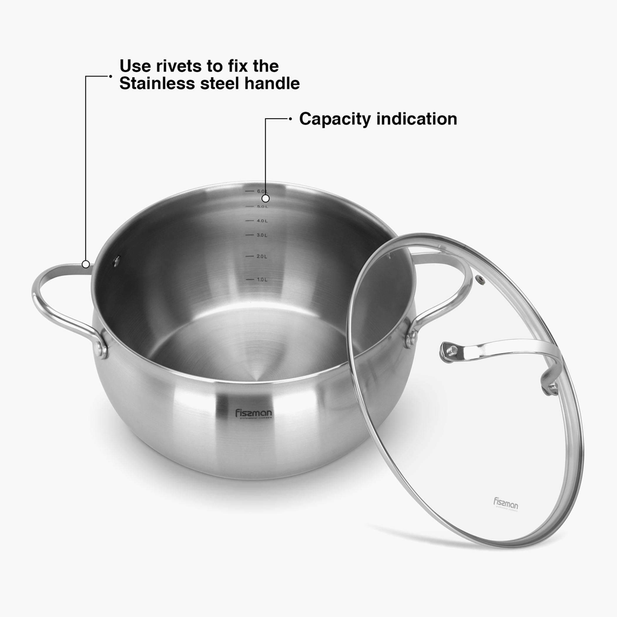 Martinez Series Stockpot with Glass Lid - 5.9 L-household-kitchen-cookware-potsandpans-image-5