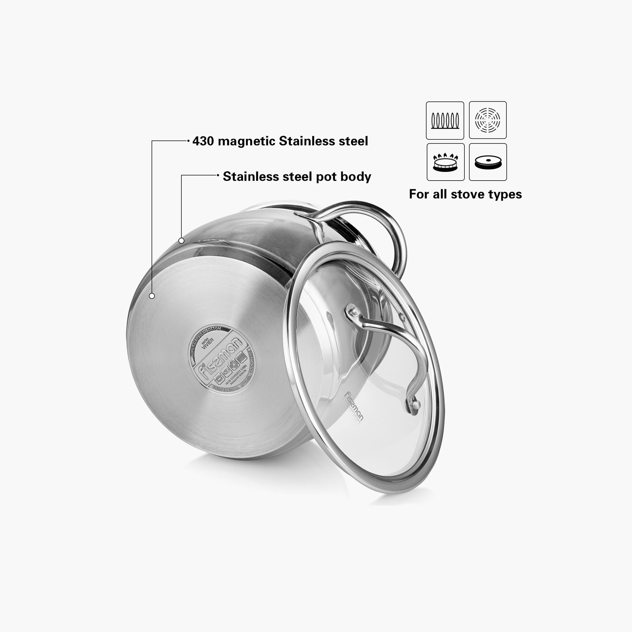 قدر مرق ستانلس ستيل بغطاء زجاجي من فيسمان  - 6 لتر-household-kitchen-cookware-potsandpans-image-4