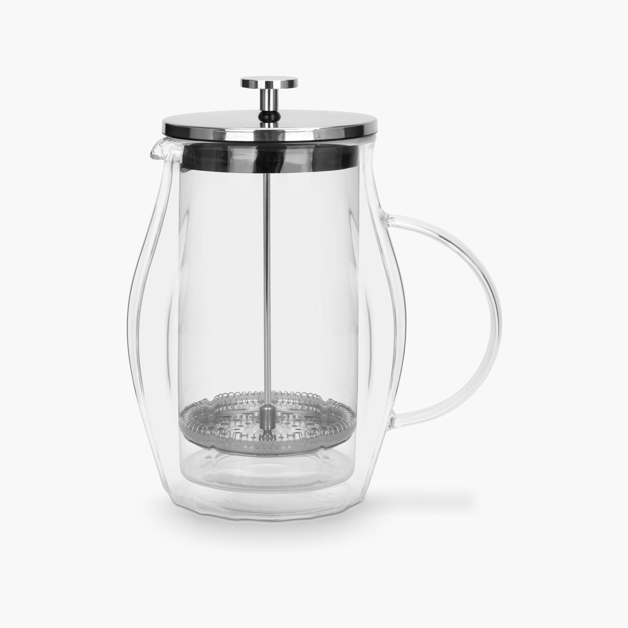 Fissman Borosilicate Glass Double Wall French Press Coffee Maker - 600 ml-household-dining-teaandcoffee-vacuumflaskscoffeeandteapots-image-1