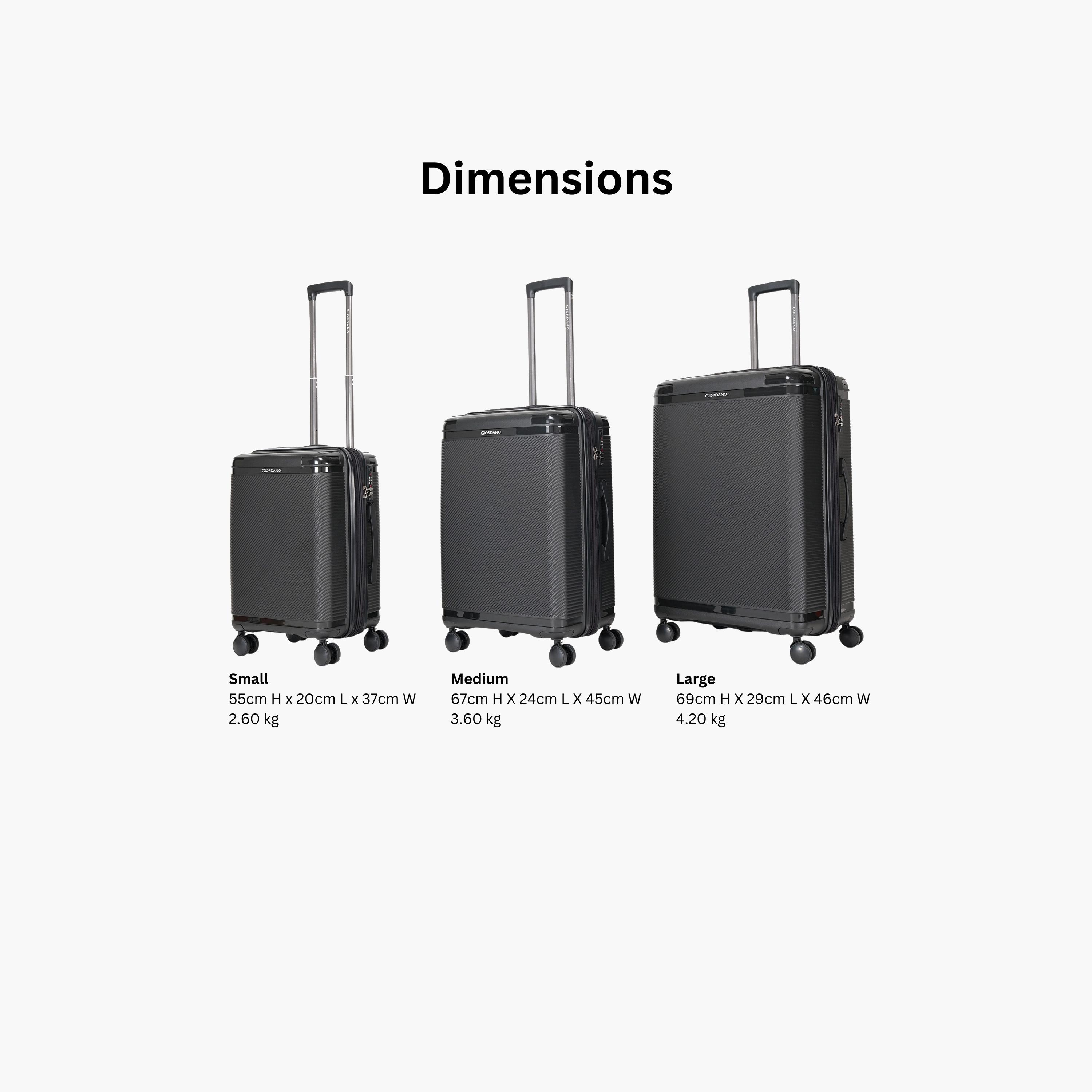 Giordano League Set of 3 Polypropylene Hard Sided 4-Wheeler Spinner Trolley Bag with TSA Lock  | GR011/3-travel-luggagesandbags-luggage-image-2