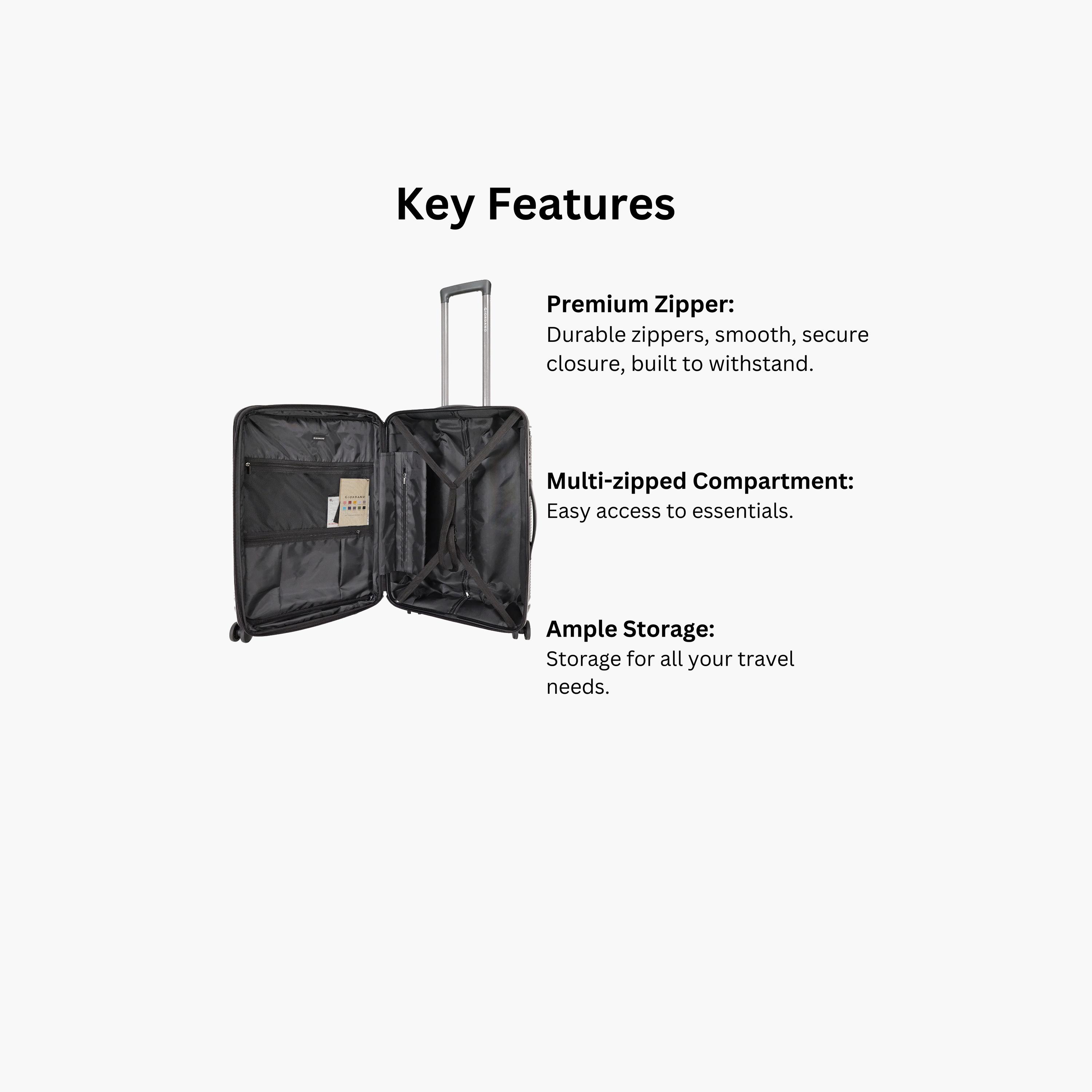 Giordano League Set of 3 Polypropylene Hard Sided 4-Wheeler Spinner Trolley Bag with TSA Lock  | GR011/3-travel-luggagesandbags-luggage-image-3