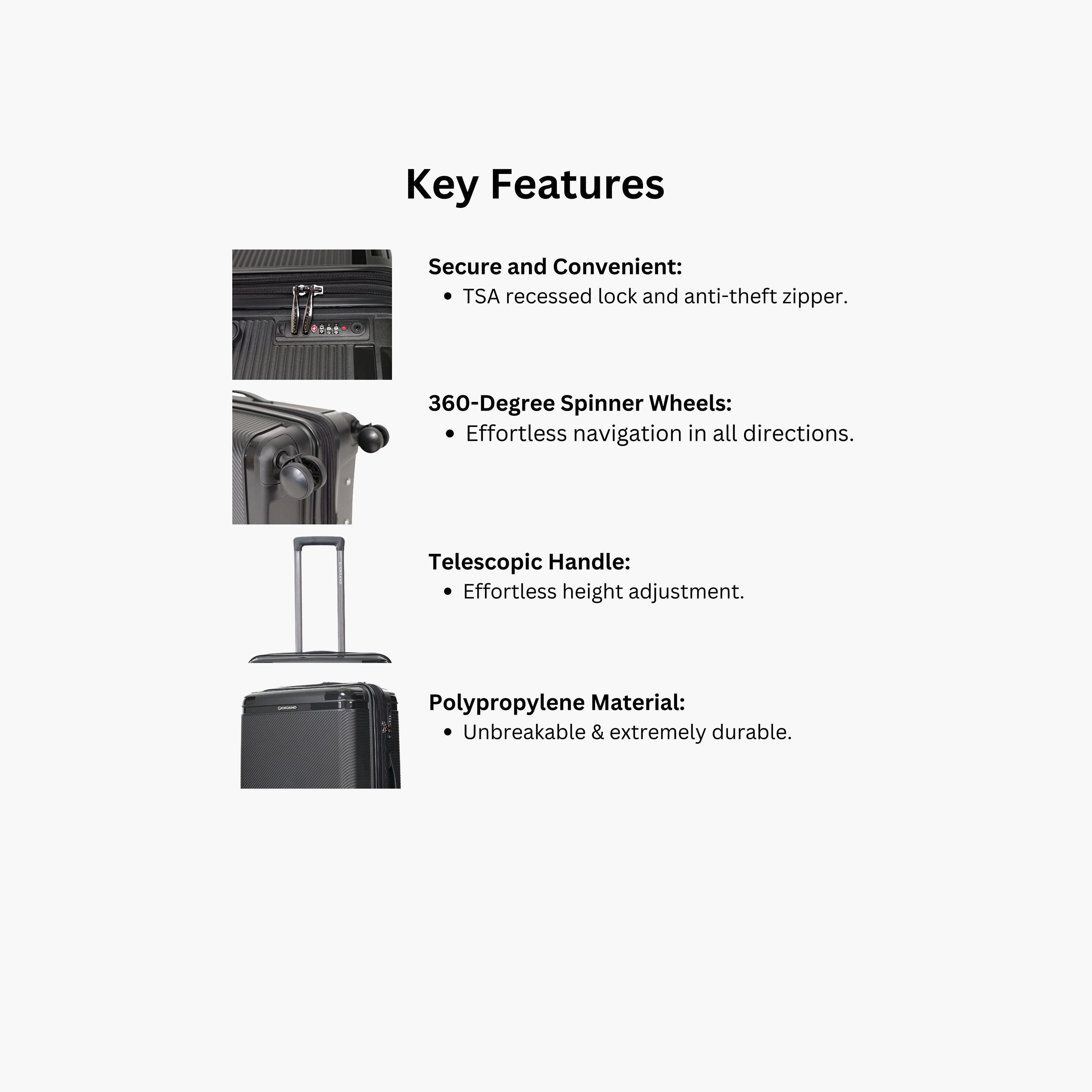Giordano League Set of 3 Polypropylene Hard Sided 4-Wheeler Spinner Trolley Bag with TSA Lock  | GR011/3-travel-luggagesandbags-luggage-image-4