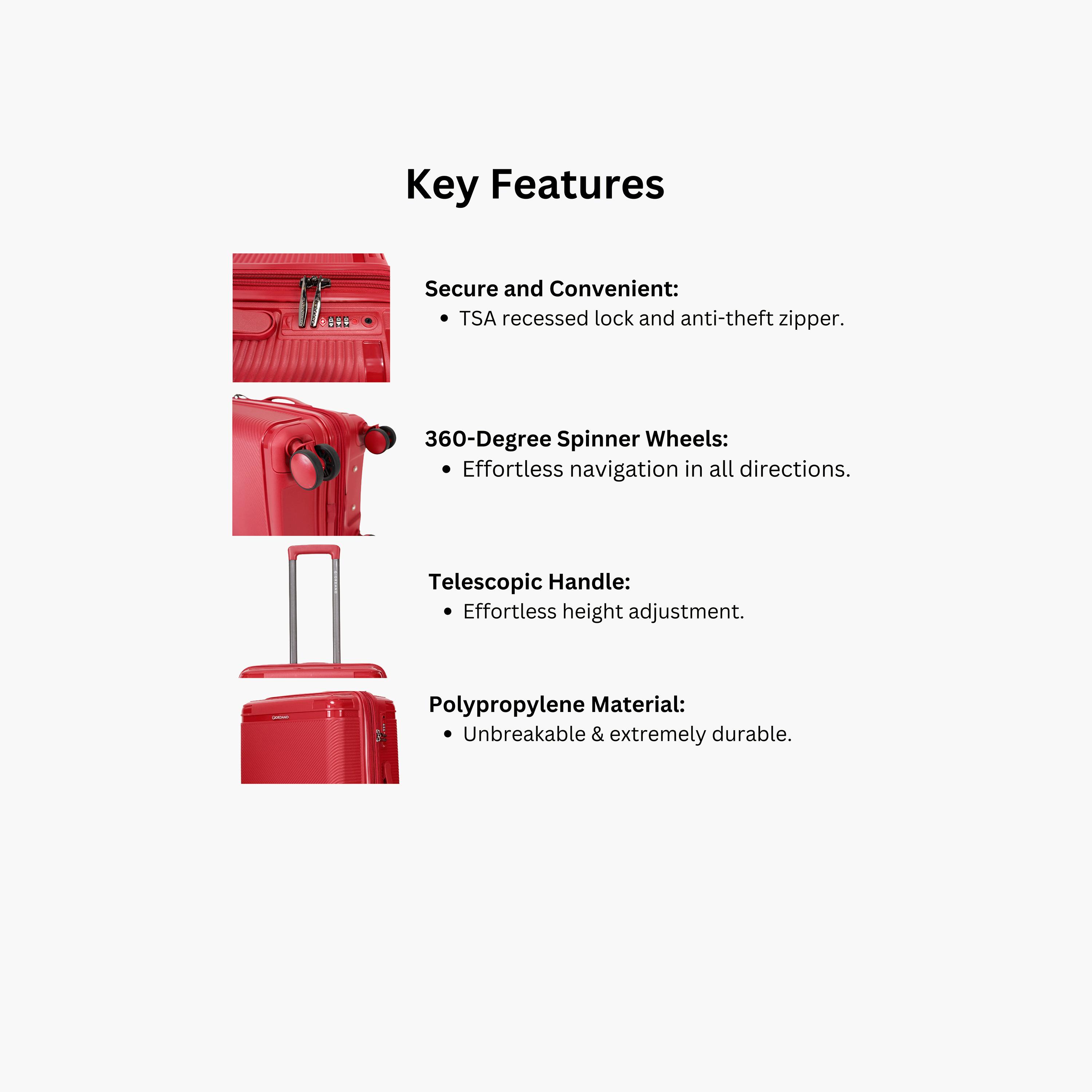 Giordano League Set of 3 Polypropylene Hard Sided 4-Wheeler Spinner Trolley Bag with TSA Lock  | GR011/3-travel-luggagesandbags-luggage-image-22