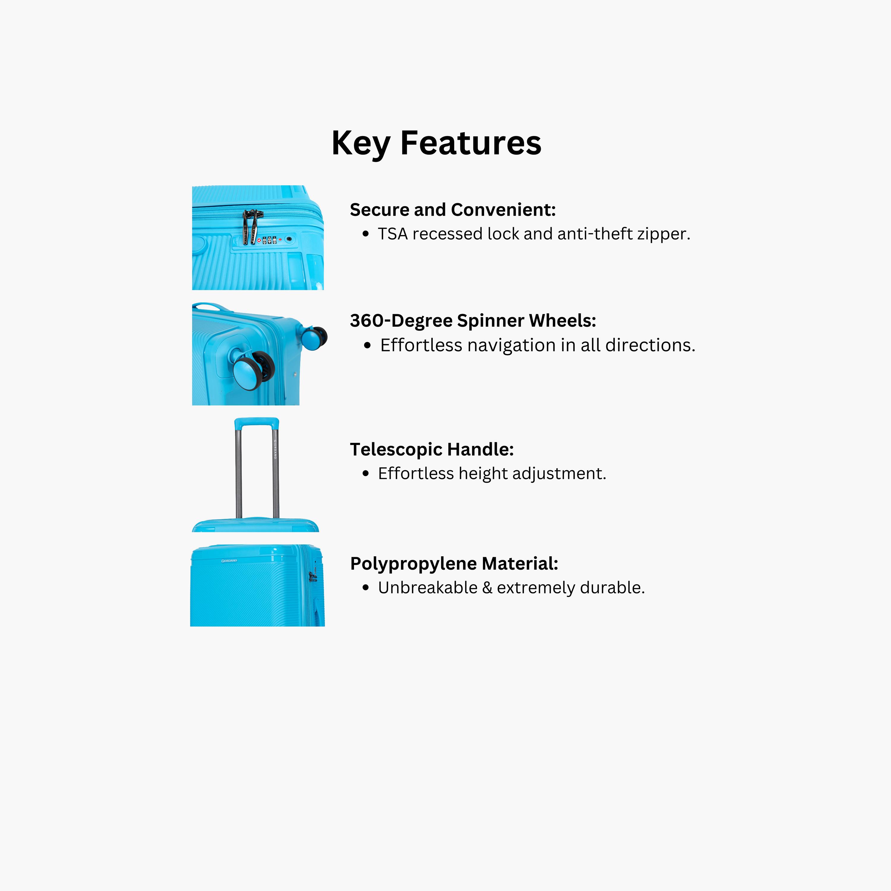Giordano League Set of 3 Polypropylene Hard Sided 4-Wheeler Spinner Trolley Bag with TSA Lock  | GR011/3-travel-luggagesandbags-luggage-image-50