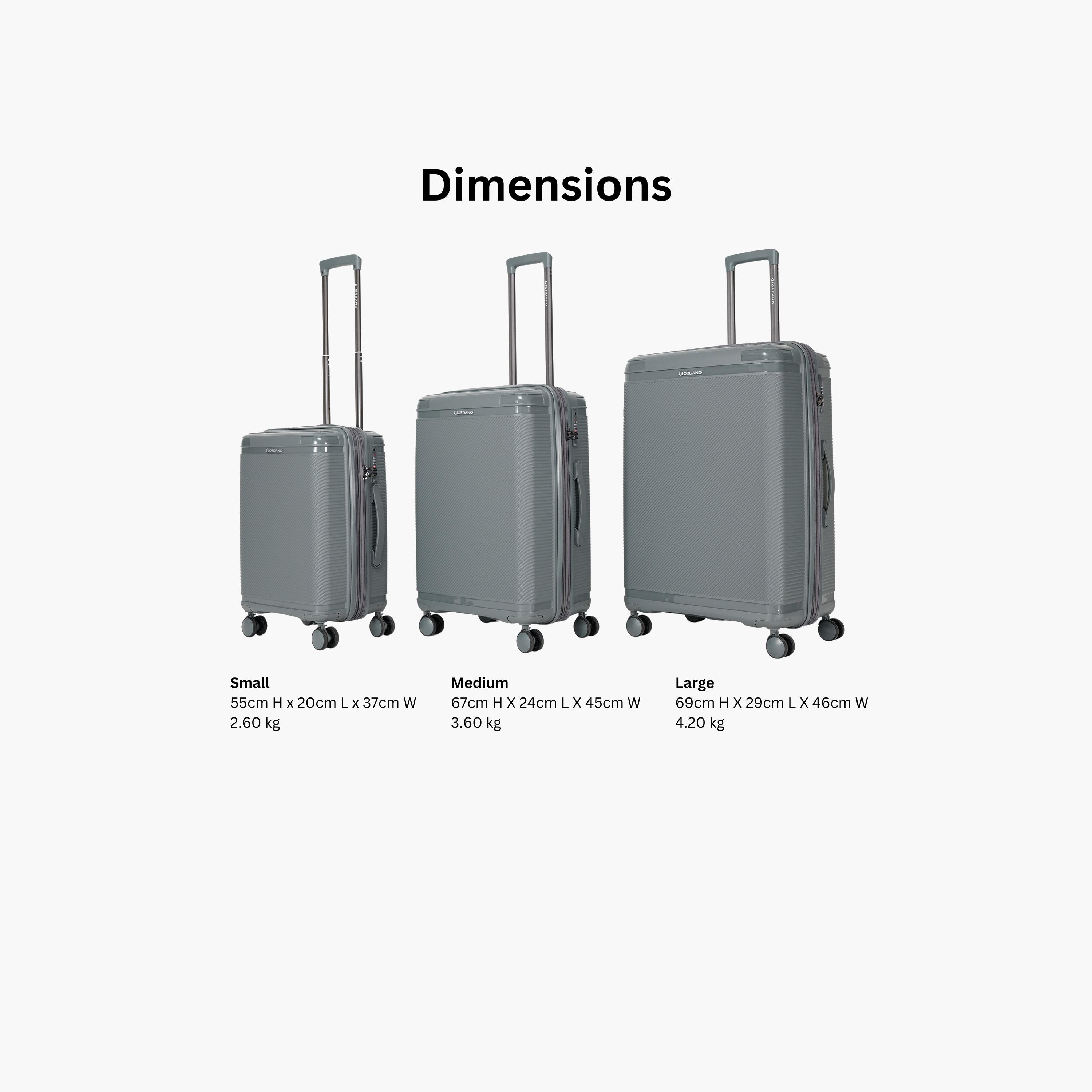 Giordano League Set of 3 Polypropylene Hard Sided 4-Wheeler Spinner Trolley Bag with TSA Lock  | GR011/3-travel-luggagesandbags-luggage-image-82