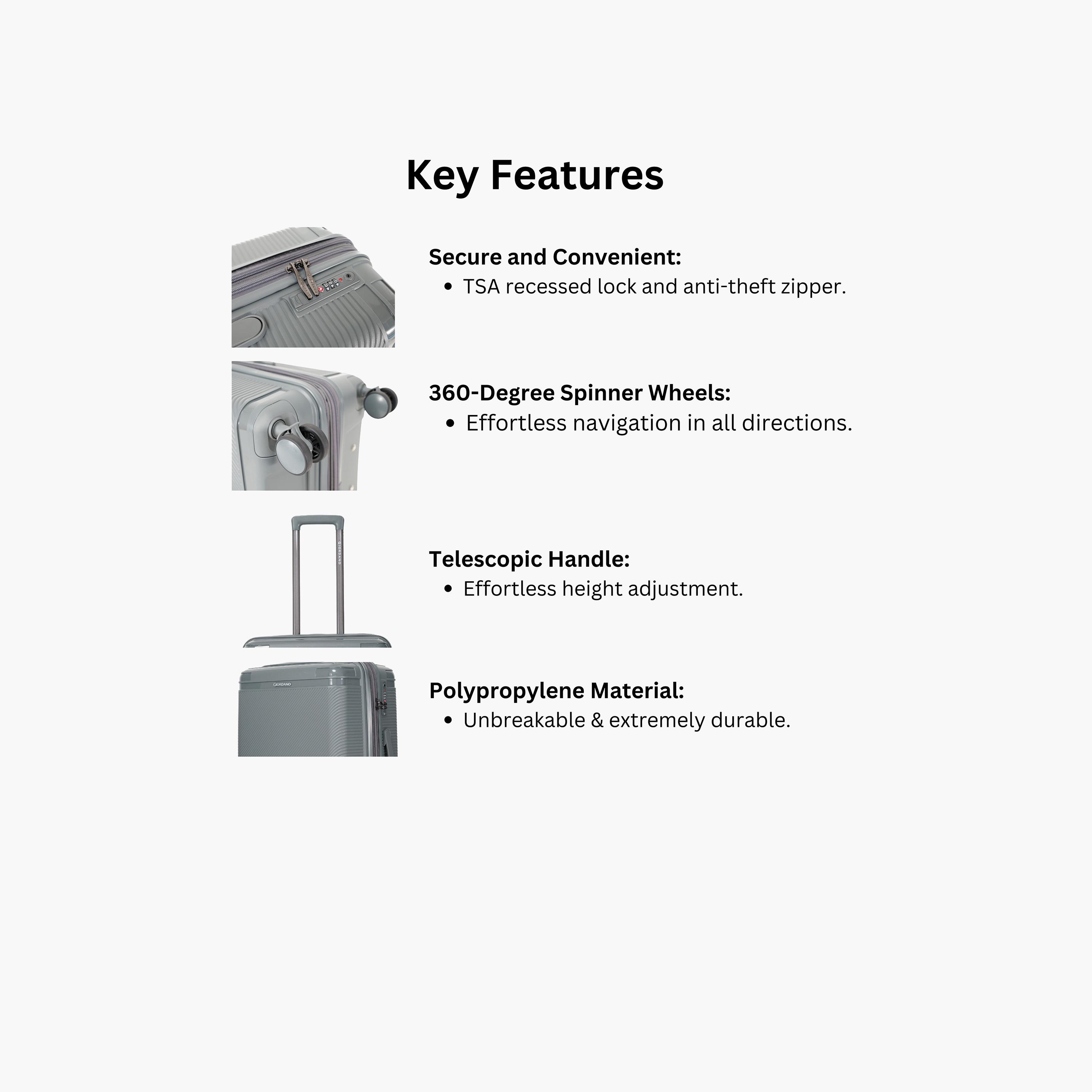 Giordano League Set of 3 Polypropylene Hard Sided 4-Wheeler Spinner Trolley Bag with TSA Lock  | GR011/3-travel-luggagesandbags-luggage-image-84