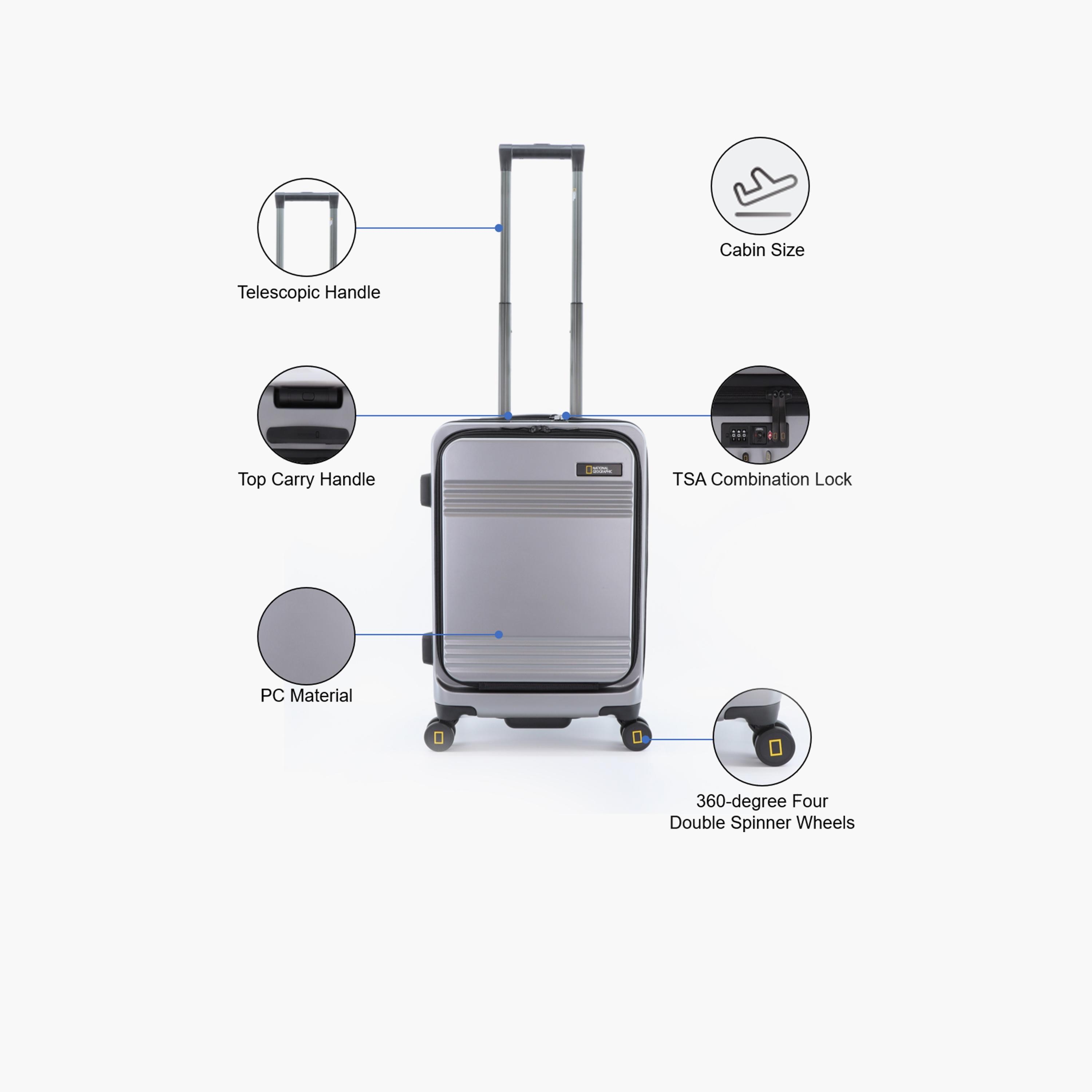 NATIONAL GEOGRAPHIC Lodge 50 CM Small Cabin Polycarbonate with ABS Hard Sided 4-Wheeler Spinner Trolley Bag with TSA Lock  | N165HA.49-travel-luggagesandbags-luggage-image-3