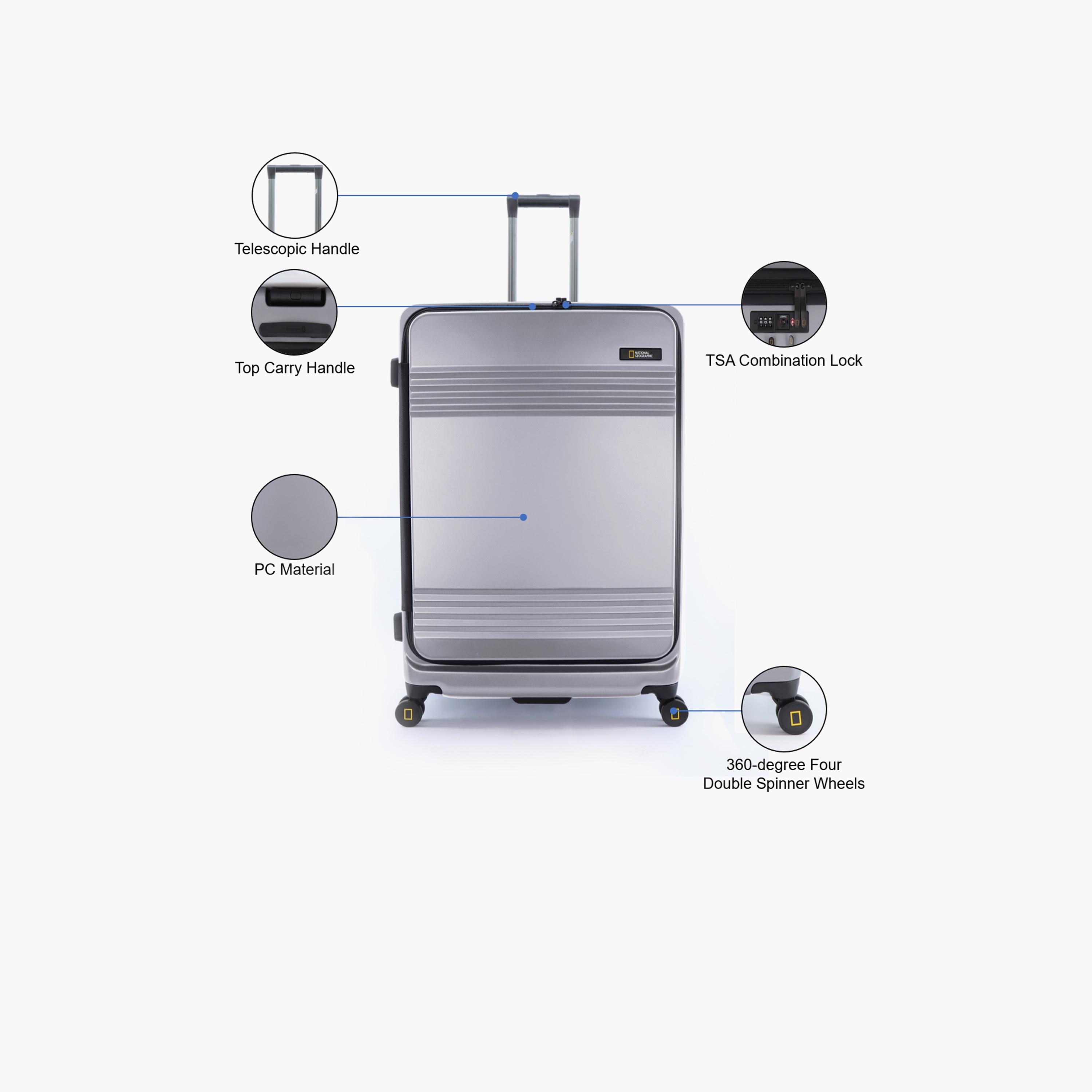 NATIONAL GEOGRAPHIC Lodge 78 CM Large Check-in Polycarbonate with ABS Hard Sided 4-Wheeler Spinner Trolley Bag with TSA Lock  | N165HA.71-travel-luggagesandbags-luggage-image-3