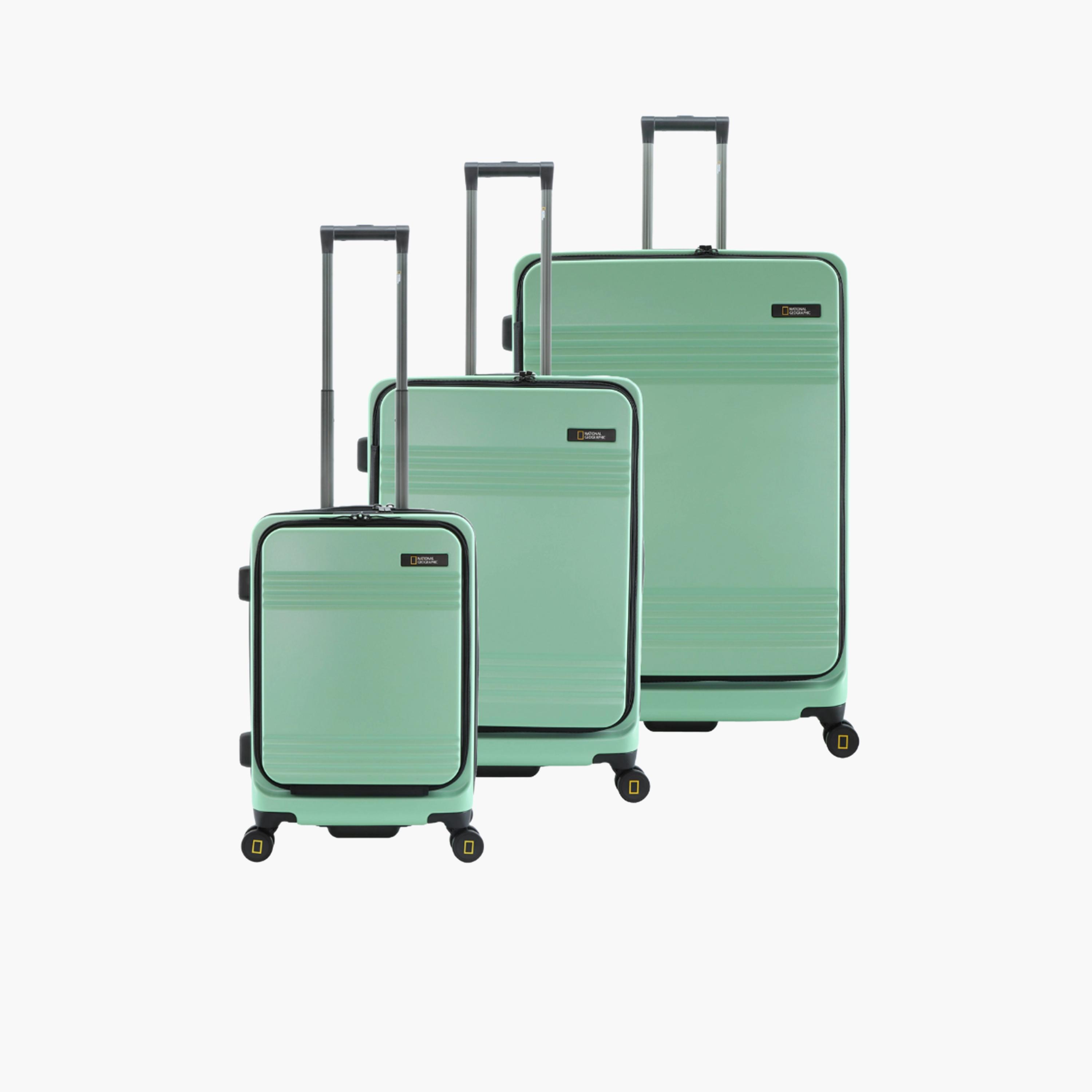 NATIONAL GEOGRAPHIC Lodge Set of 3 Polycarbonate with ABS Hard Sided 4-Wheeler Spinner Trolley Bag with TSA Lock  | N165HA.01-travel-luggagesandbags-luggage-image-1