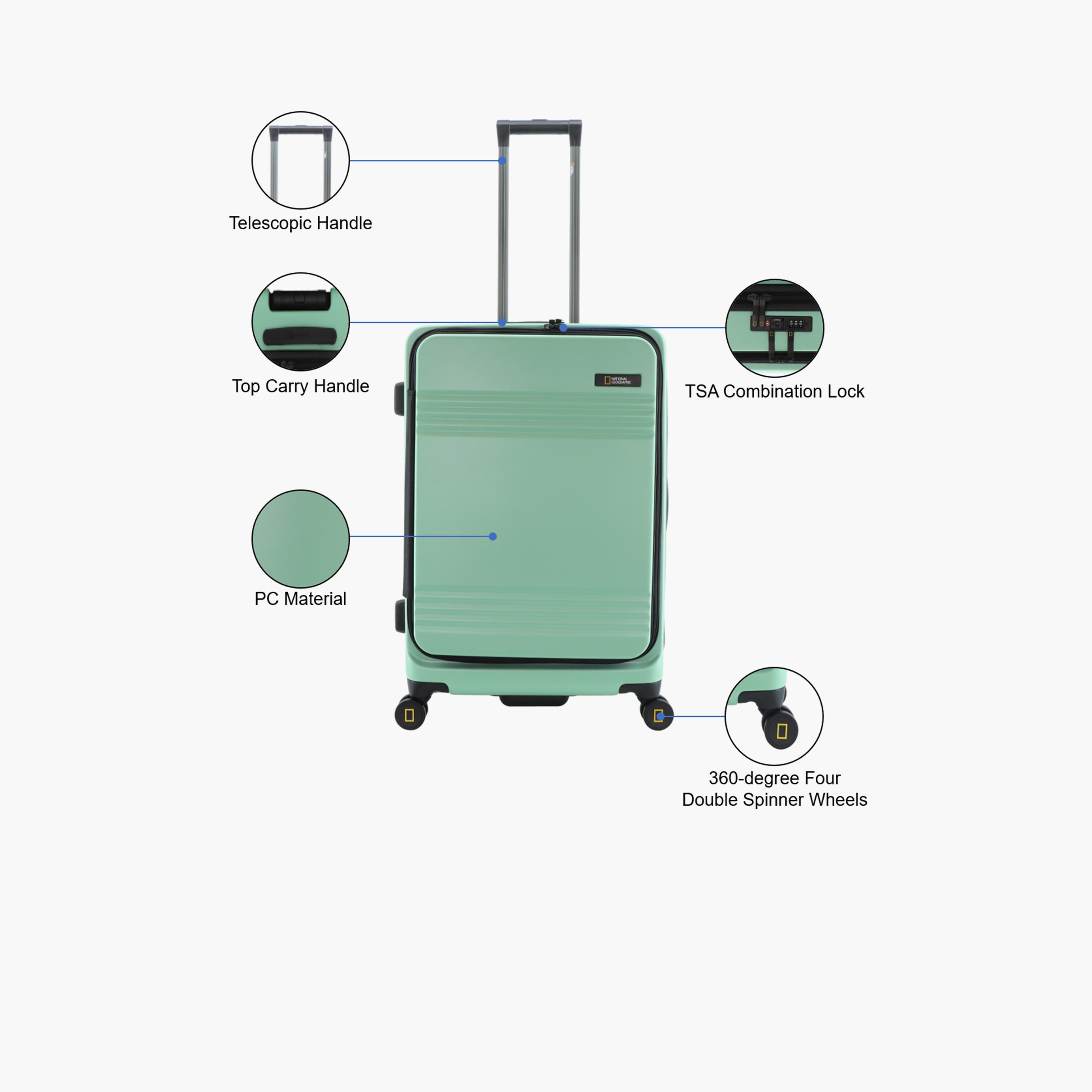 NATIONAL GEOGRAPHIC Lodge 67 CM Medium Check-in Polycarbonate with ABS Hard Sided 4-Wheeler Spinner Trolley Bag with TSA Lock  | N165HA.60-travel-luggagesandbags-luggage-image-3