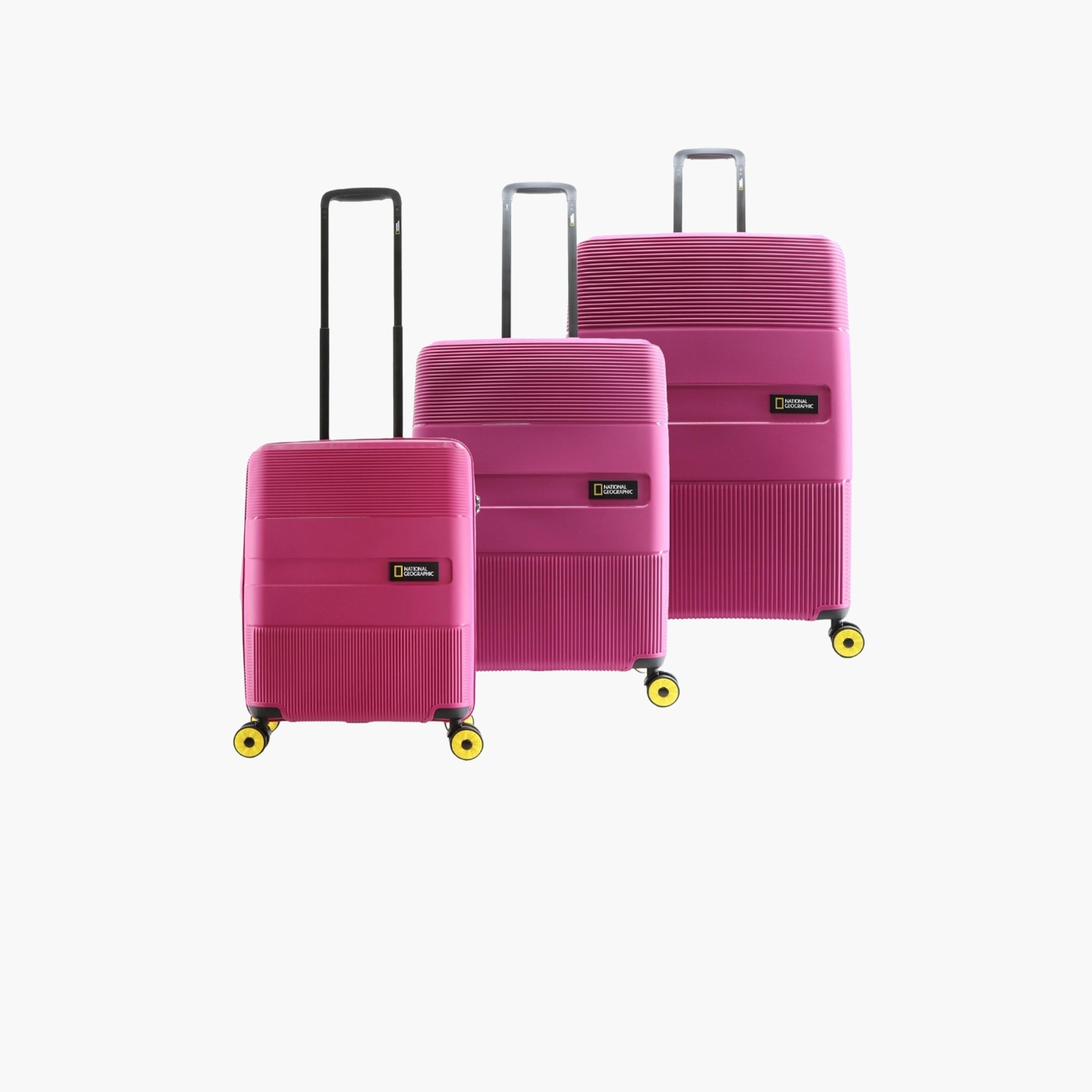 NATIONAL GEOGRAPHIC Cavern Set of 3 Polypropylene Hard Sided 4-Wheeler Spinner Trolley Bag with TSA Lock  | N221HA.01-travel-luggagesandbags-luggage-image-1