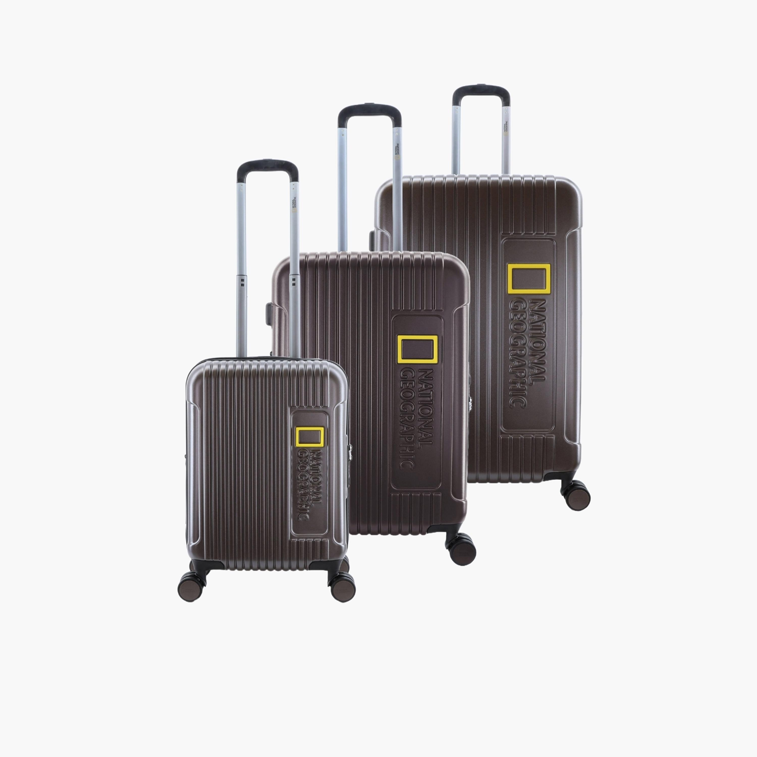 NATIONAL GEOGRAPHIC Canyon Set of 3 Polycarbonate with ABS Hard Sided 4-Wheeler Spinner Trolley Bag with TSA Lock  | N114HA.01-travel-luggagesandbags-luggage-image-1