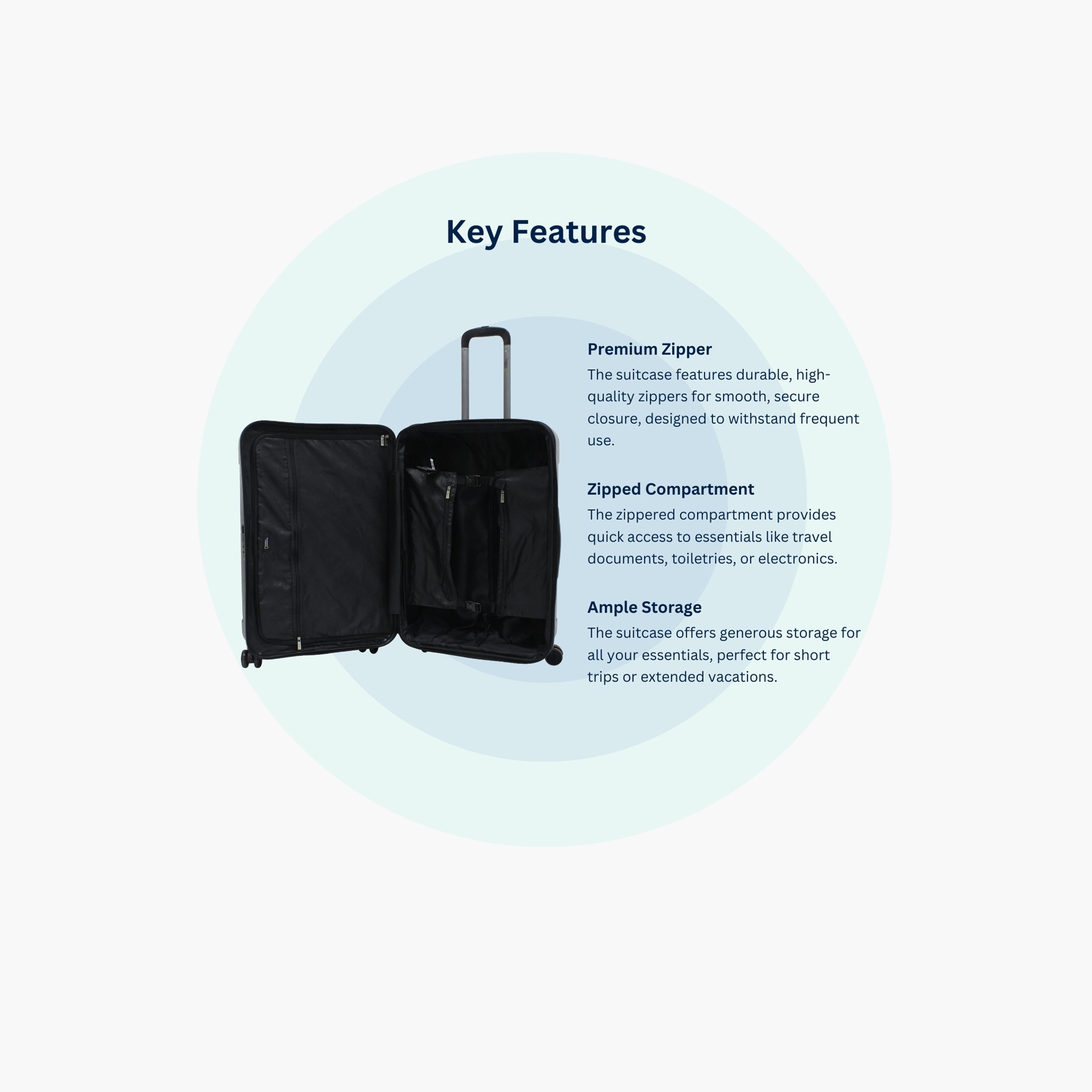 NATIONAL GEOGRAPHIC Canyon Set of 3 Polycarbonate with ABS Hard Sided 4-Wheeler Spinner Trolley Bag with TSA Lock  | N114HA.01-travel-luggagesandbags-luggage-image-3