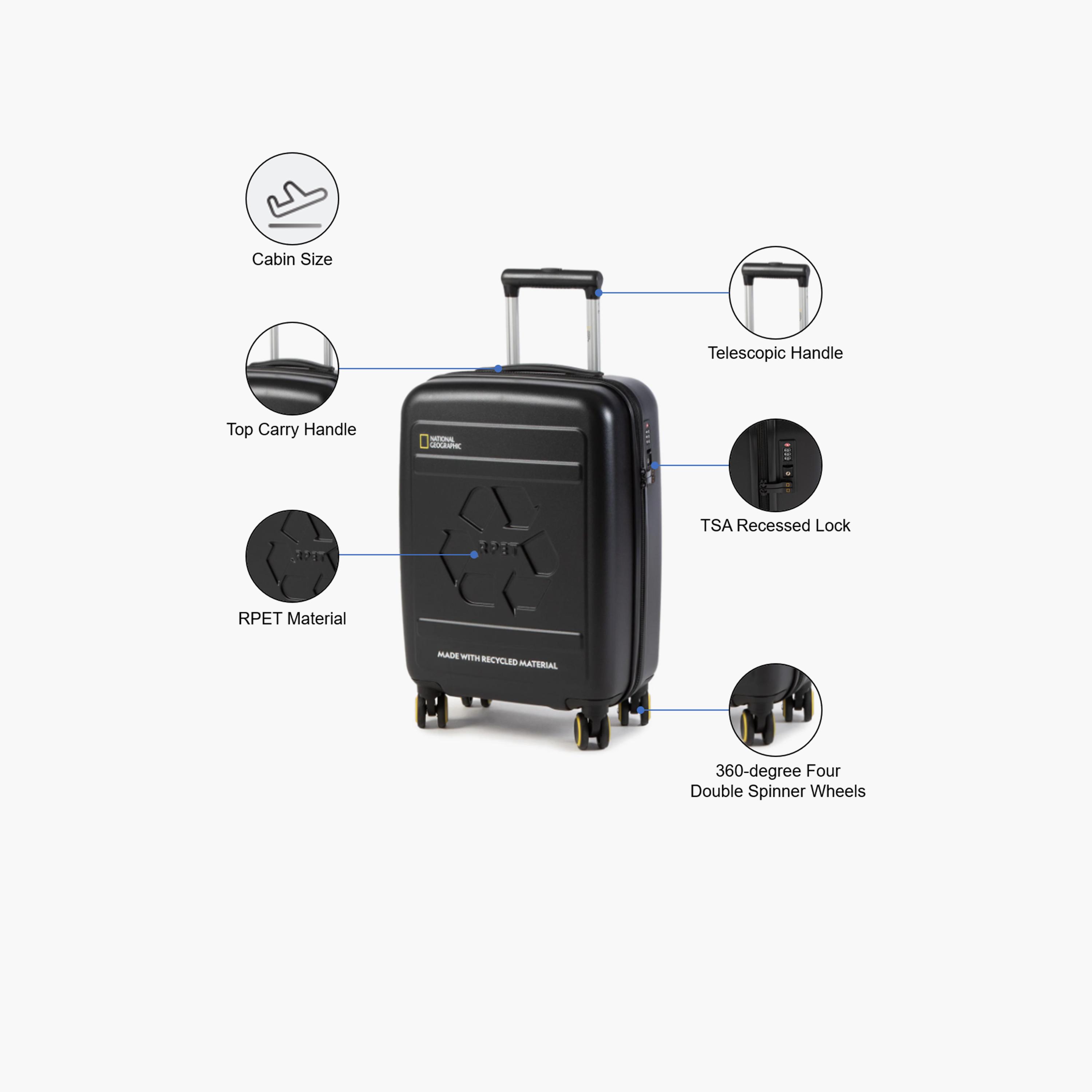 NATIONAL GEOGRAPHIC RPET Balance 50 CM Small Cabin Polycarbonate with ABS Hard Sided 4-Wheeler Spinner Trolley Bag with TSA Lock  | N205HA.49-travel-luggagesandbags-luggage-image-3