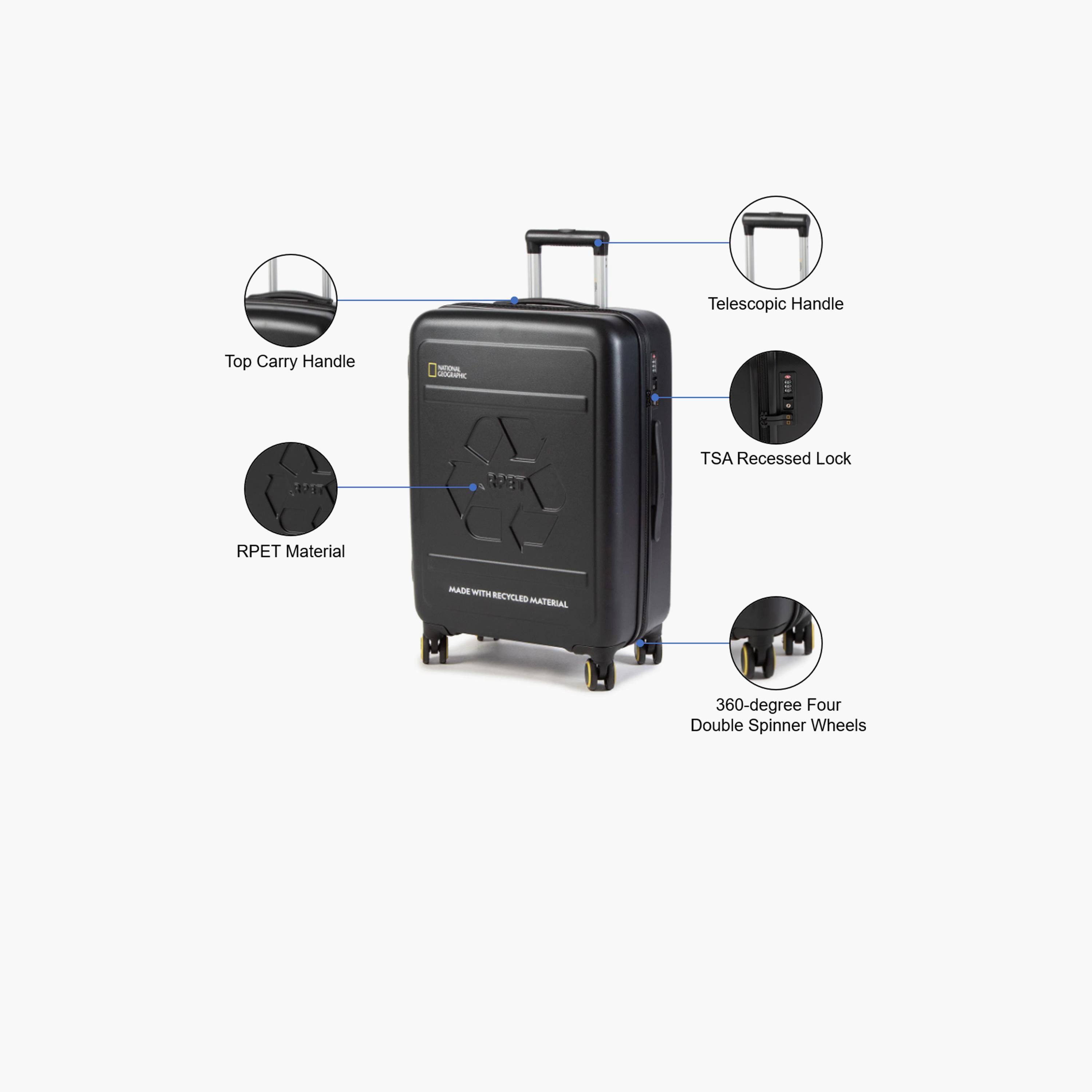 NATIONAL GEOGRAPHIC RPET Balance 67 CM Medium Check-in Polycarbonate with ABS Hard Sided 4-Wheeler Spinner Trolley Bag with TSA Lock  | N205HA.60-travel-luggagesandbags-luggage-image-3