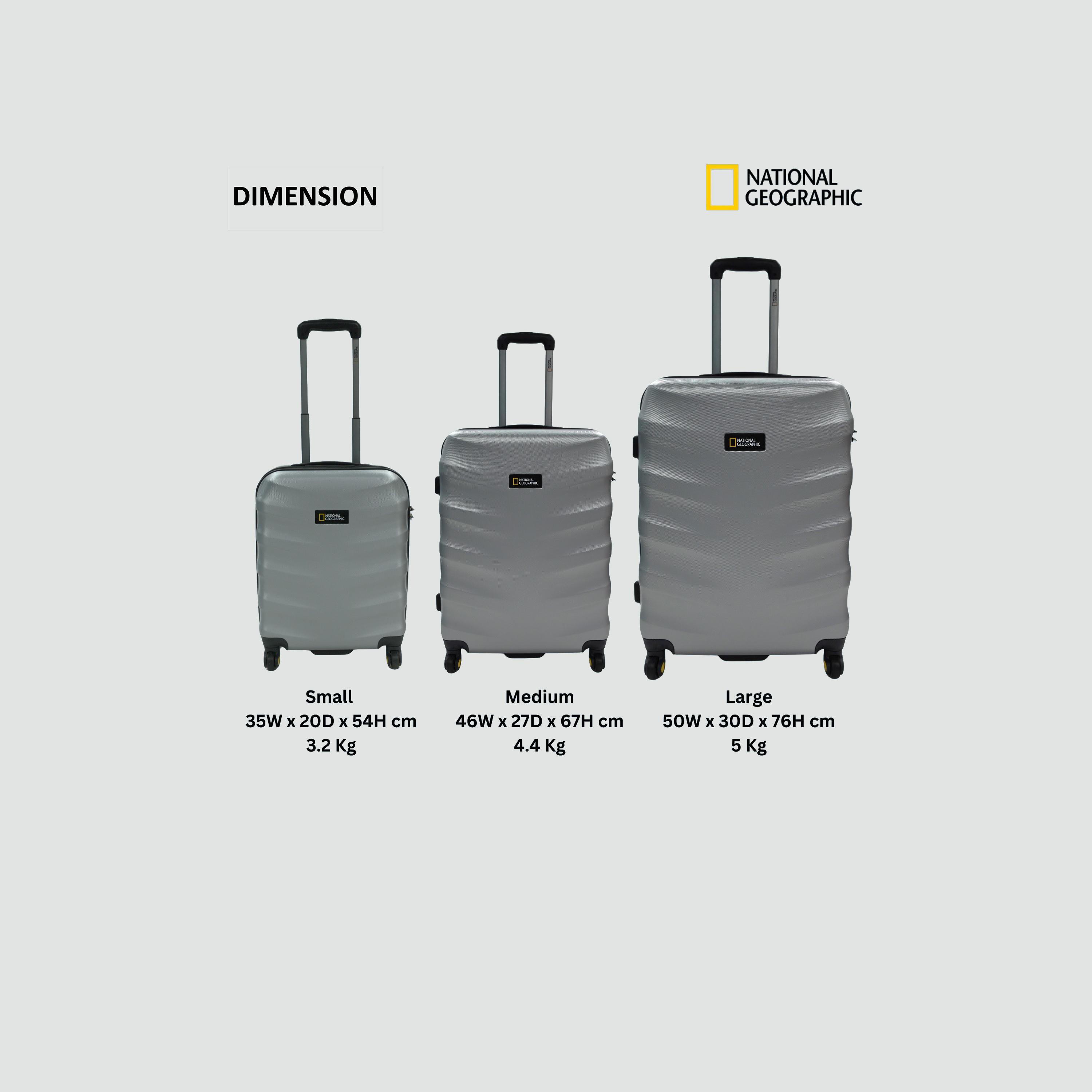 NATIONAL GEOGRAPHIC Arete Set of 3 ABS Hard Sided 4-Wheeler Spinner Trolley Bag with TSA Lock  | N135HA.01-travel-luggagesandbags-luggage-image-2