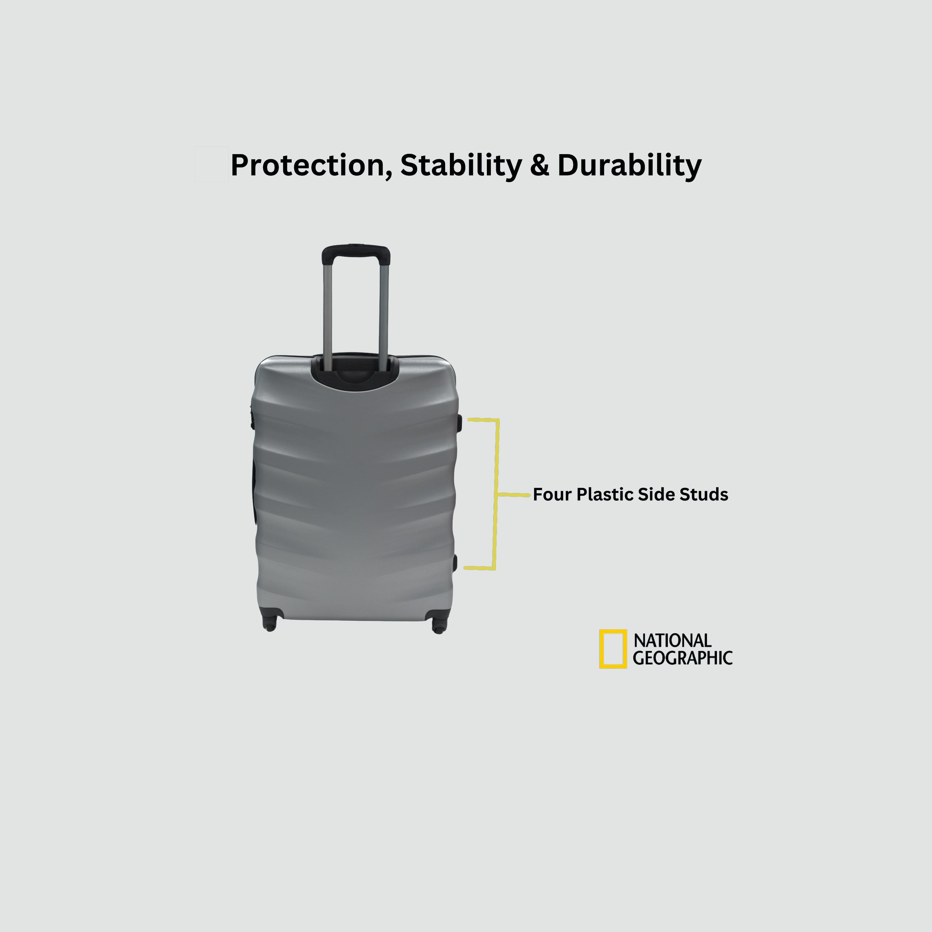 NATIONAL GEOGRAPHIC Arete Set of 3 ABS Hard Sided 4-Wheeler Spinner Trolley Bag with TSA Lock  | N135HA.01-travel-luggagesandbags-luggage-image-4