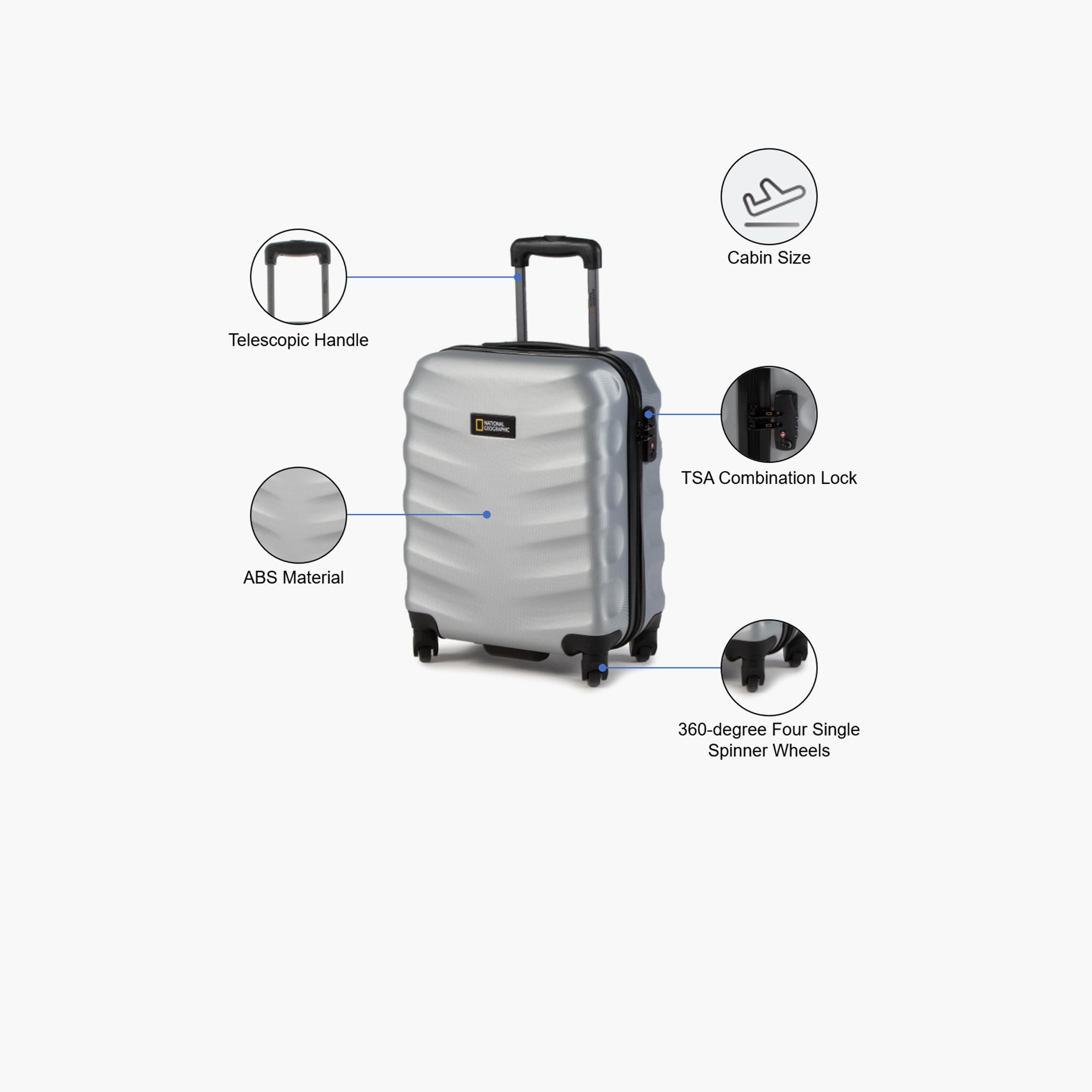 NATIONAL GEOGRAPHIC Arete 50 CM Small Cabin ABS Hard Sided 4-Wheeler Spinner Trolley Bag with TSA Lock  | N135HA.49-travel-luggagesandbags-luggage-image-3