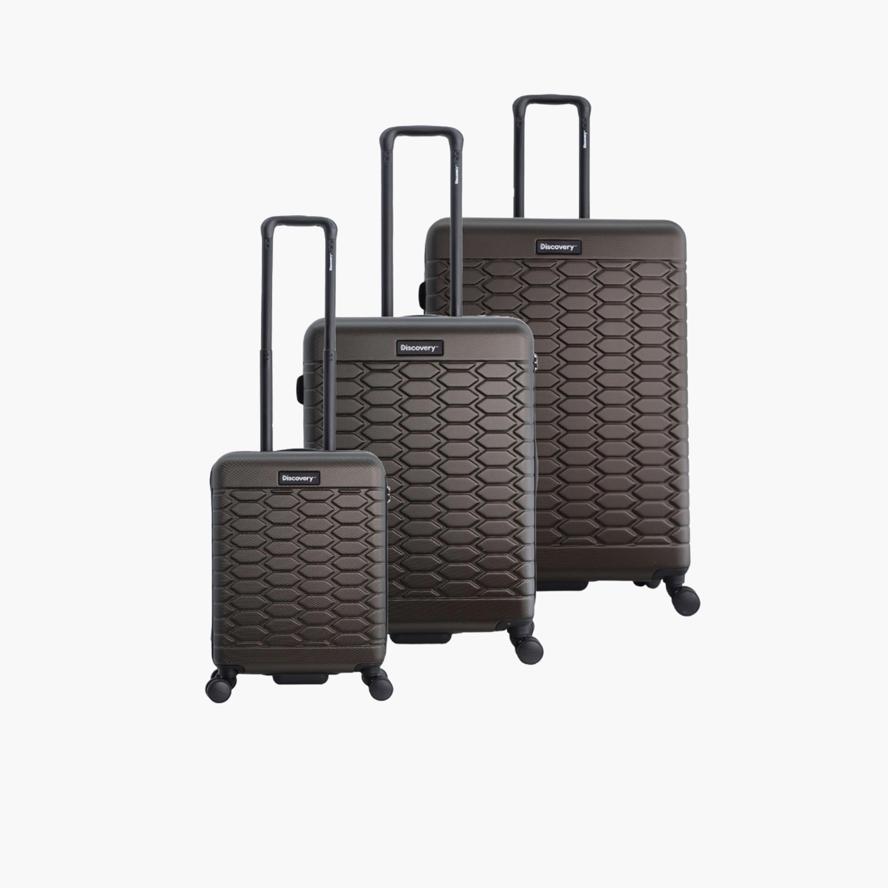 Discovery Reptile Set of 3 ABS Hard Sided 4-Wheeler Spinner Trolley Bag with TSA Lock  | D004HA.01-travel-luggagesandbags-luggage-image-1