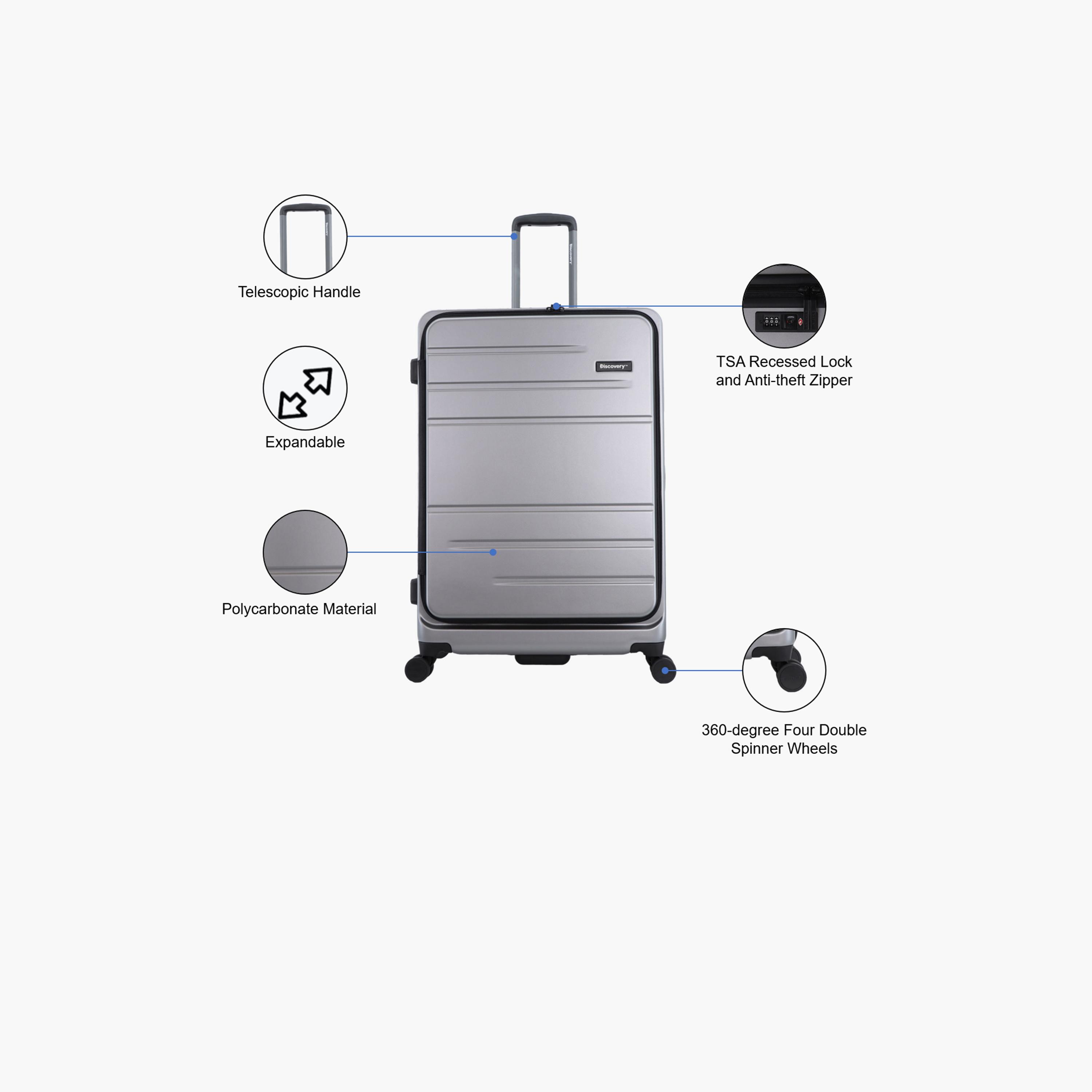 ديسكفري- شنطة سفر صلبة بولي كربونات باترول بأربع عجلات مع قفل TSA  | D003HA.71-travel-luggagesandbags-luggage-image-3